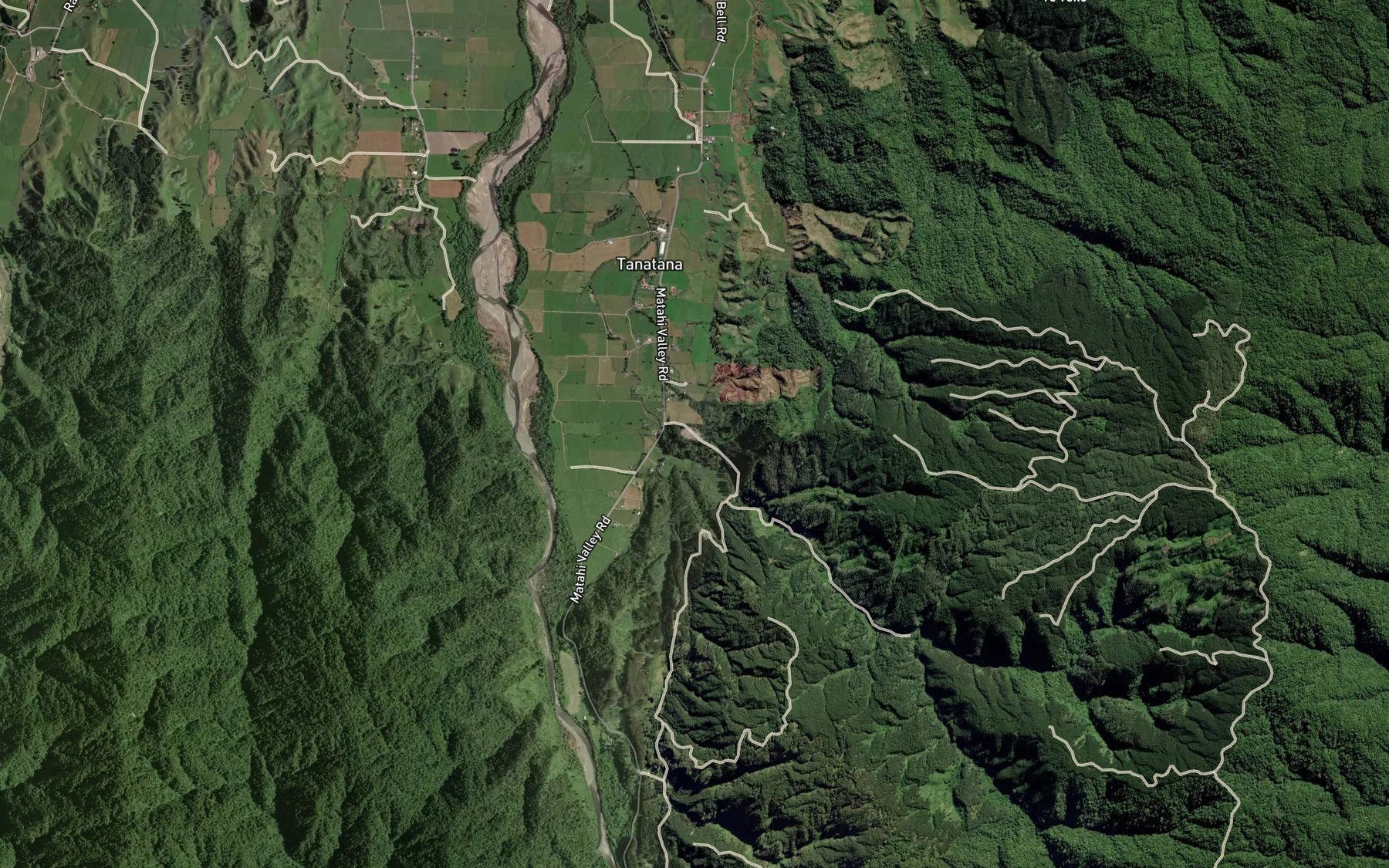 Satellite map of the Parau Stream