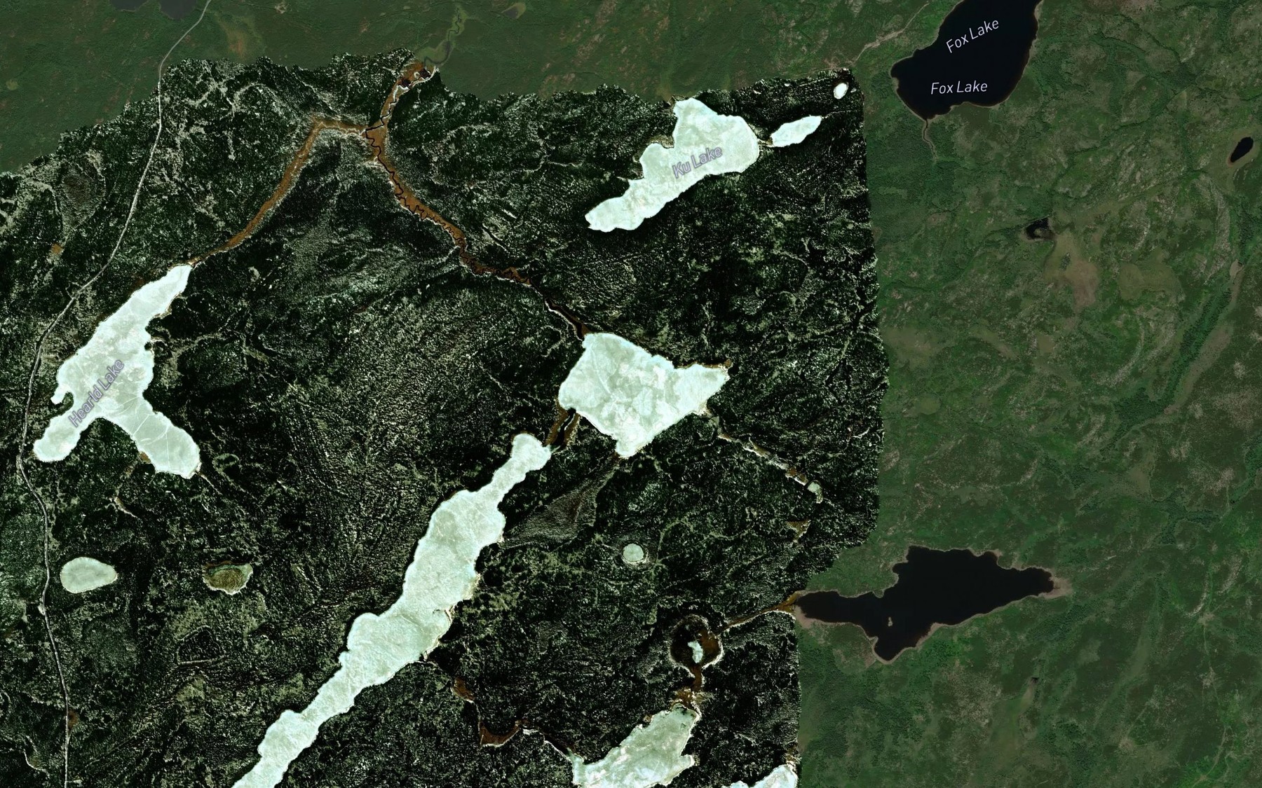 Satellite map of the Walsh Lake