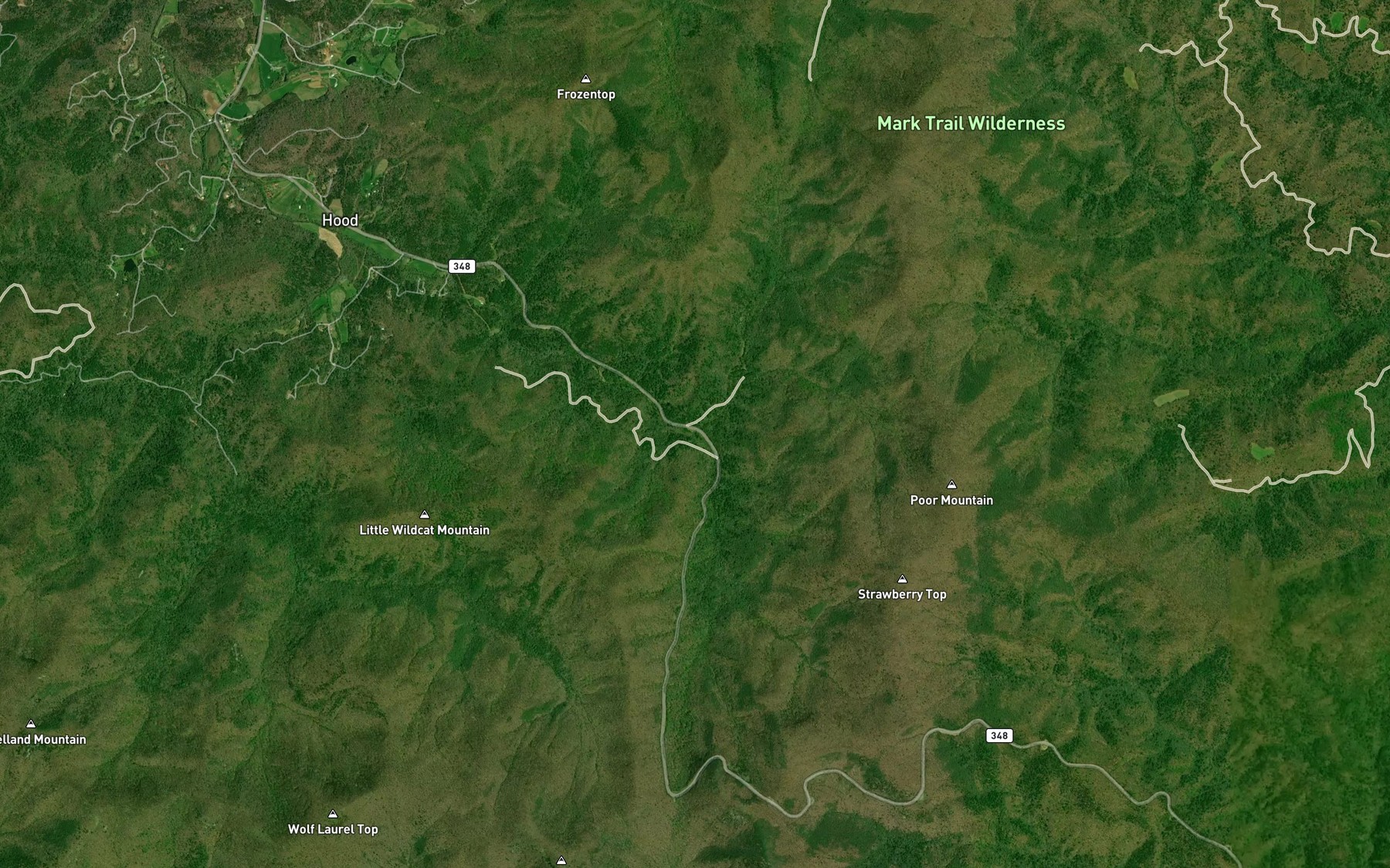 Satellite map of the Left Fork Nottely River