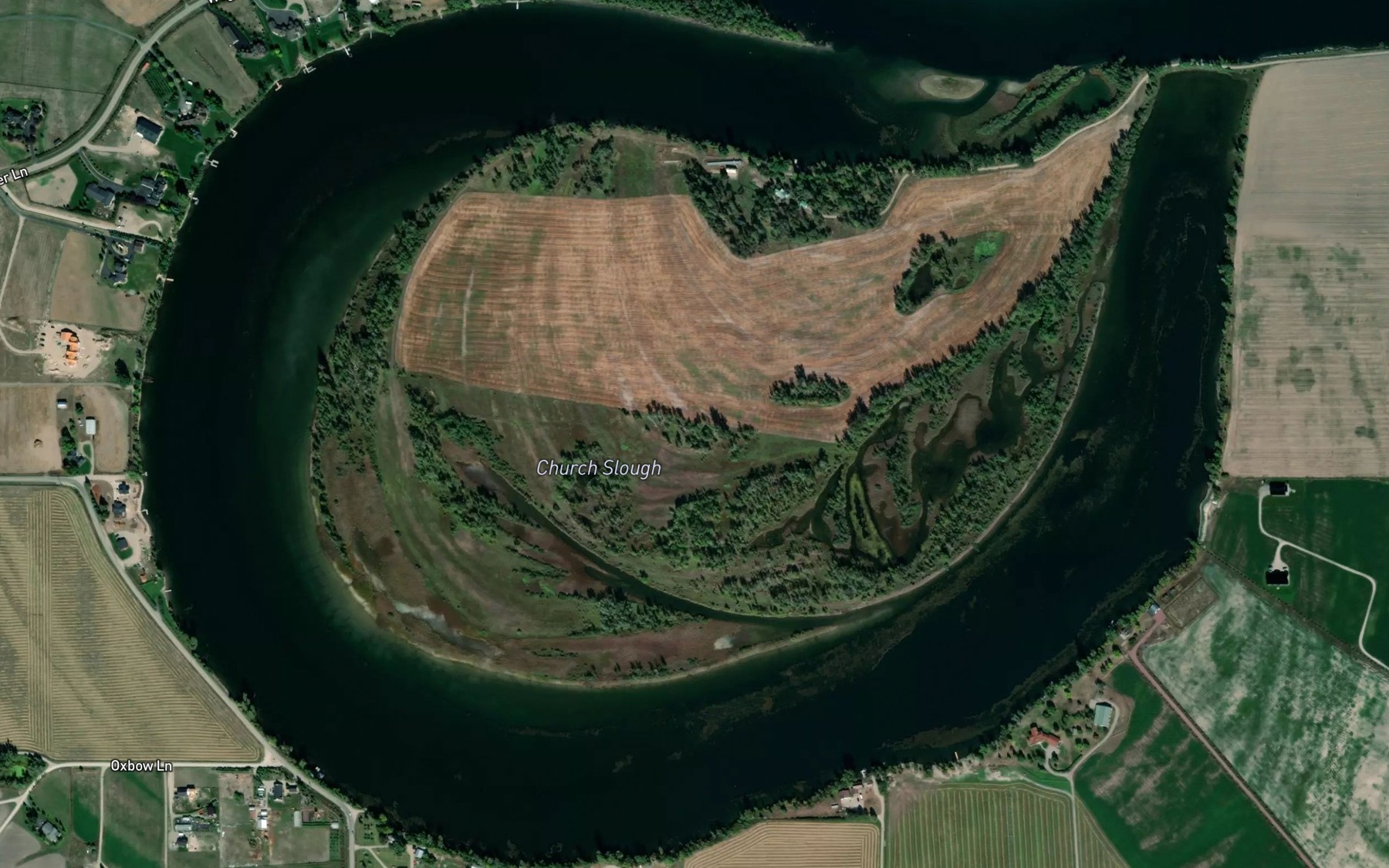 Satellite map of the Church Slough