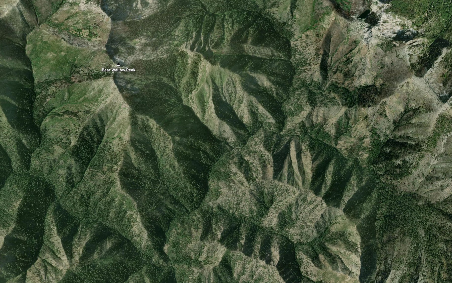 Satellite map of the Slide Creek