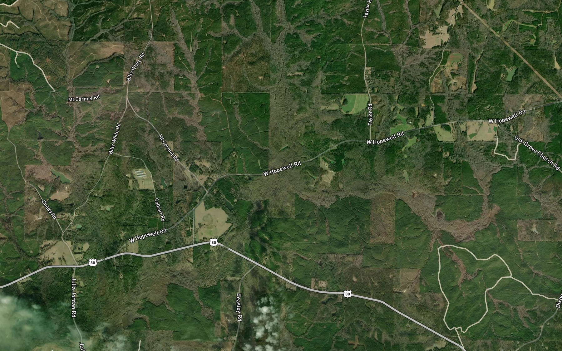 Satellite map of the Horse Creek