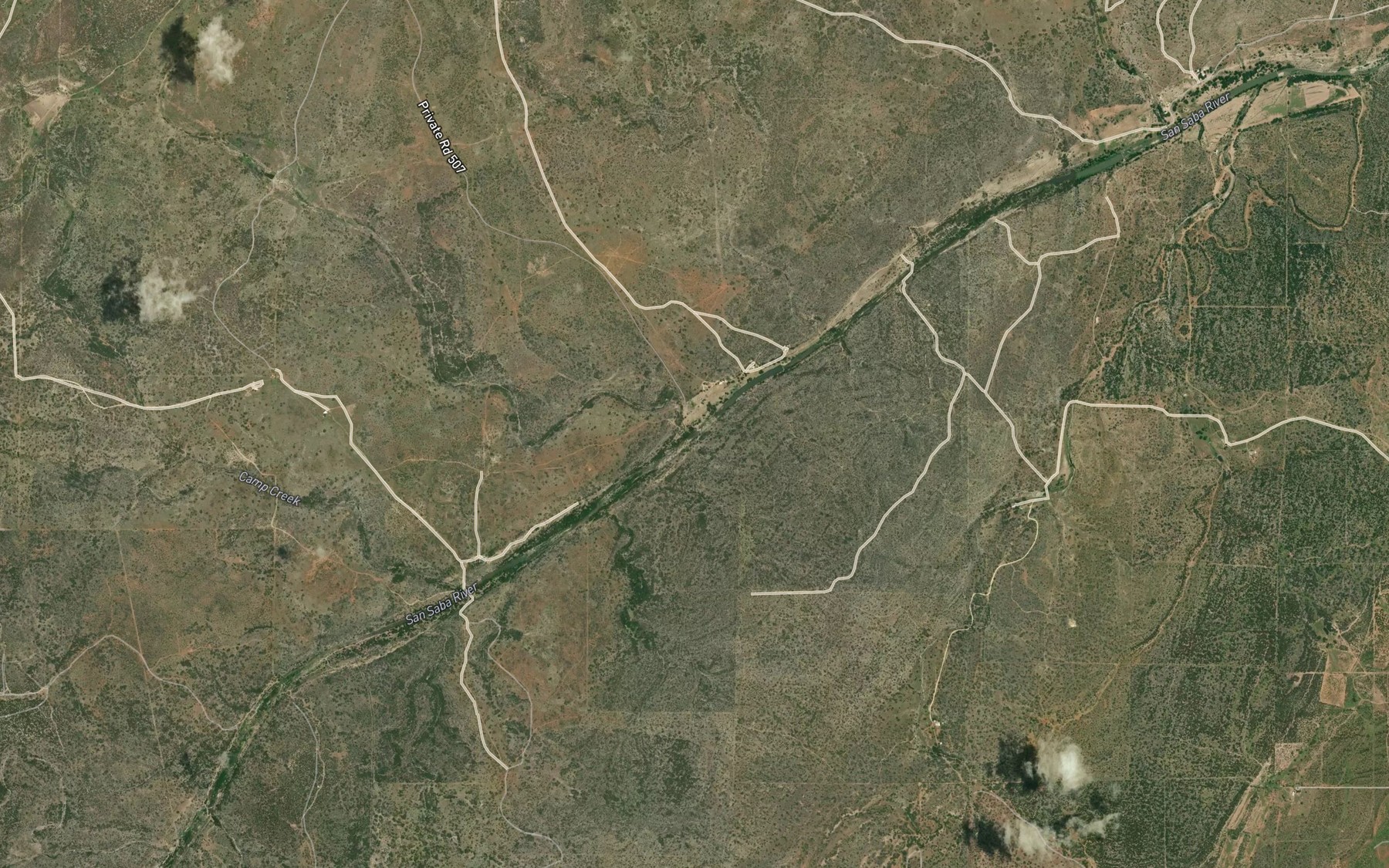 Satellite map of the Rumsey Creek
