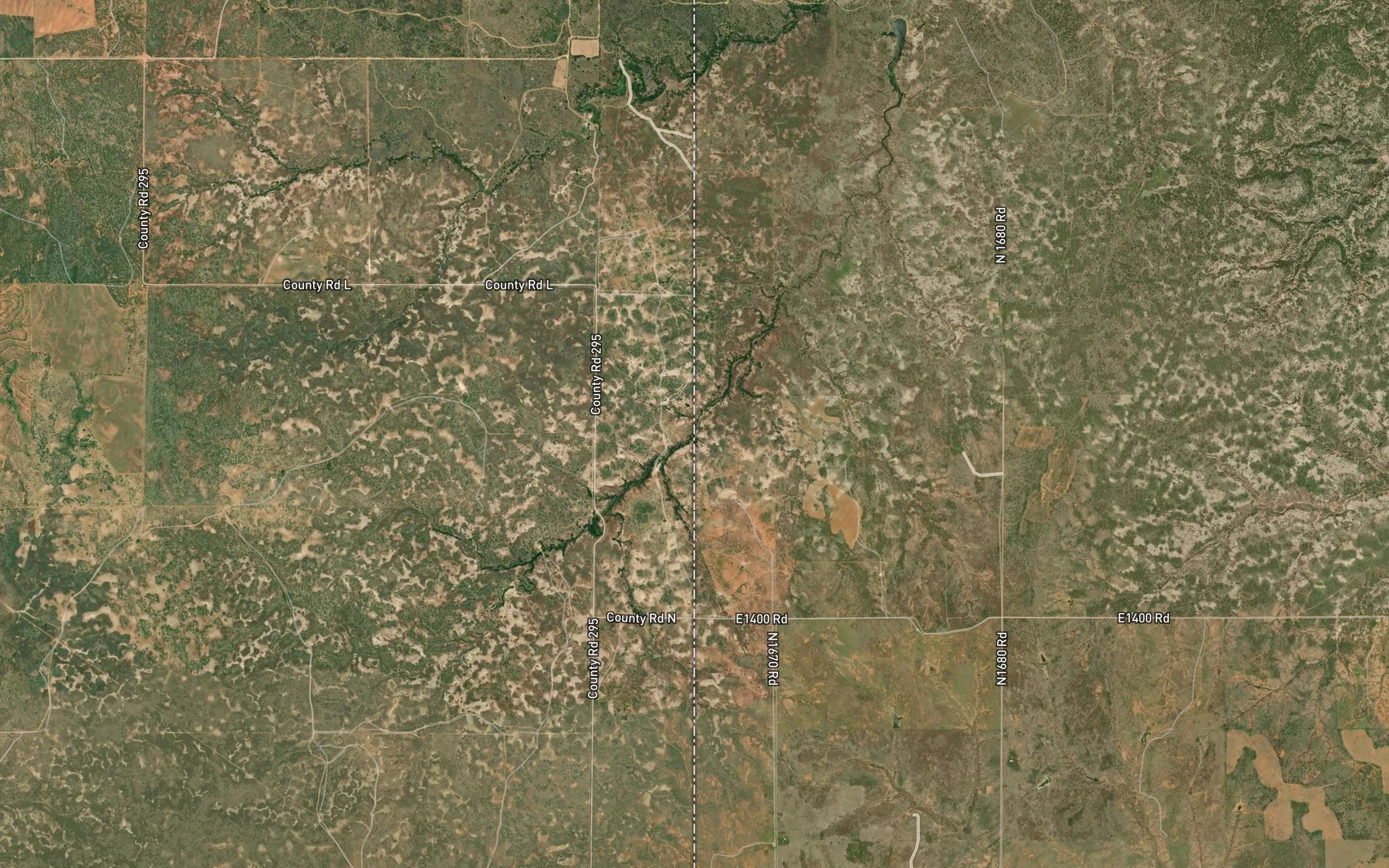 Satellite map of the Coon Creek