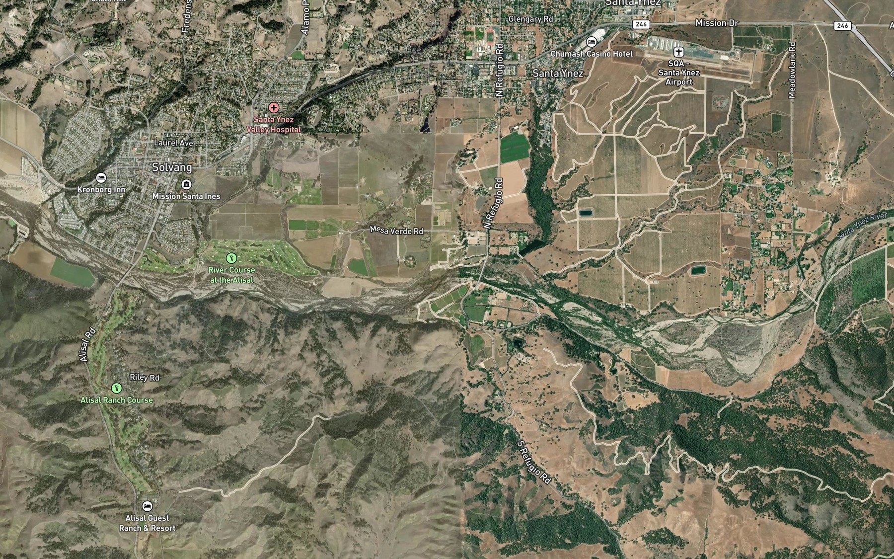 Satellite map of the Zanja de Cota Creek