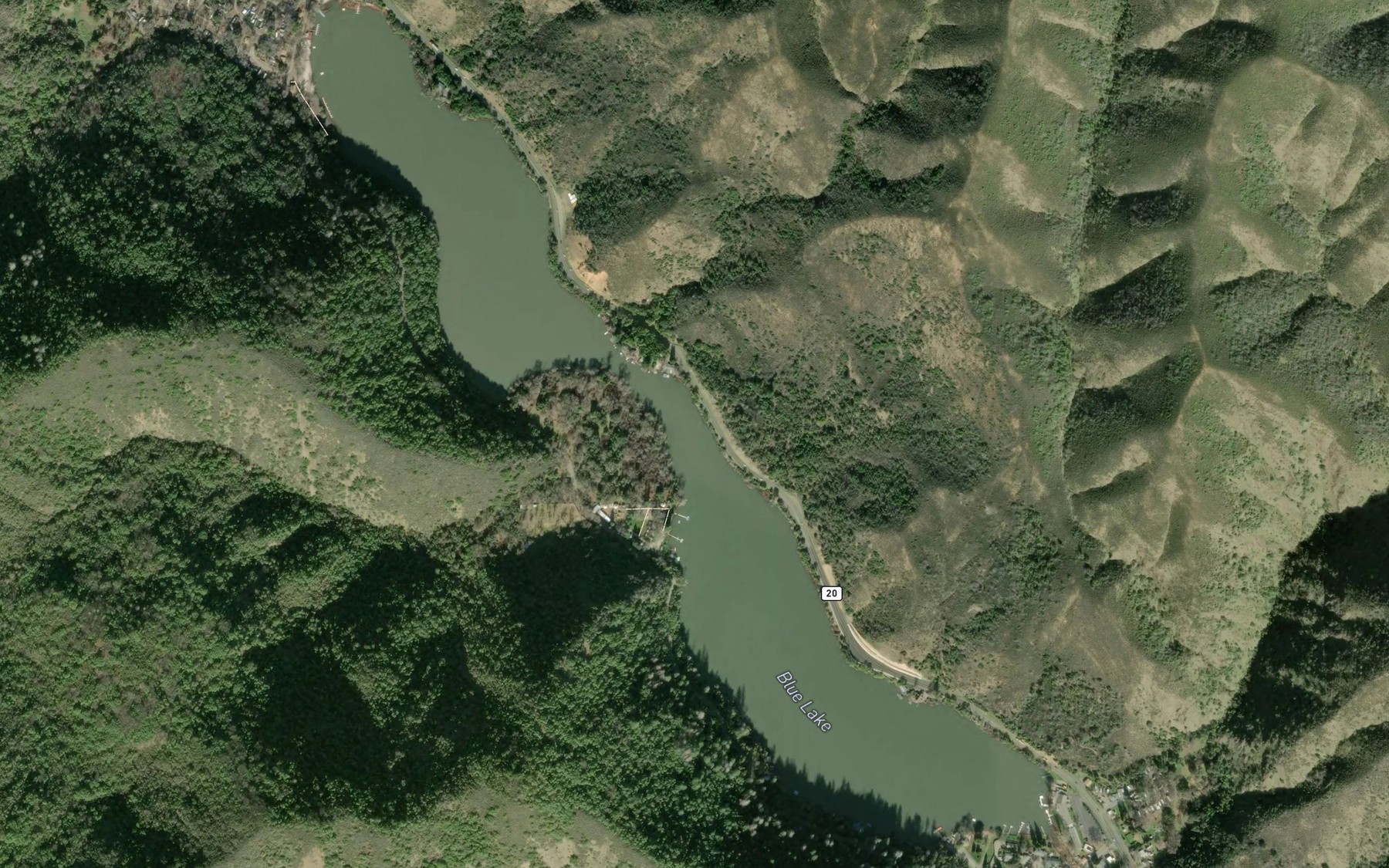 Satellite map of the Blue Lakes
