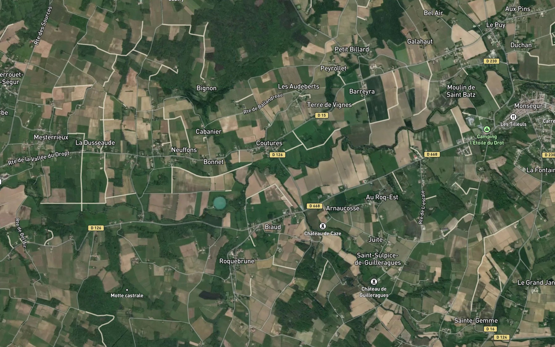Satellite map of the Ruisseau l'Andouille