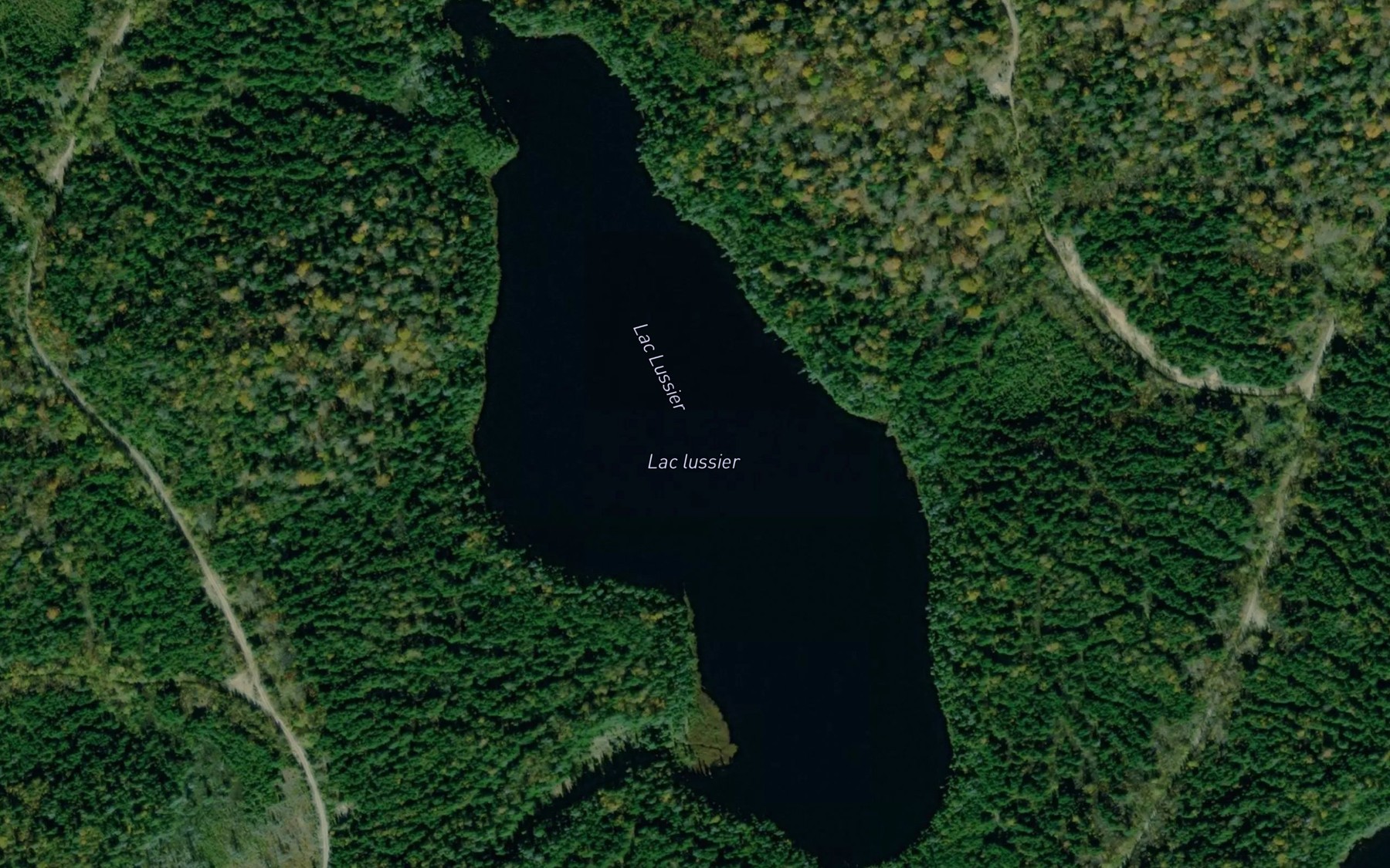 Satellite map of the Lac Lussier