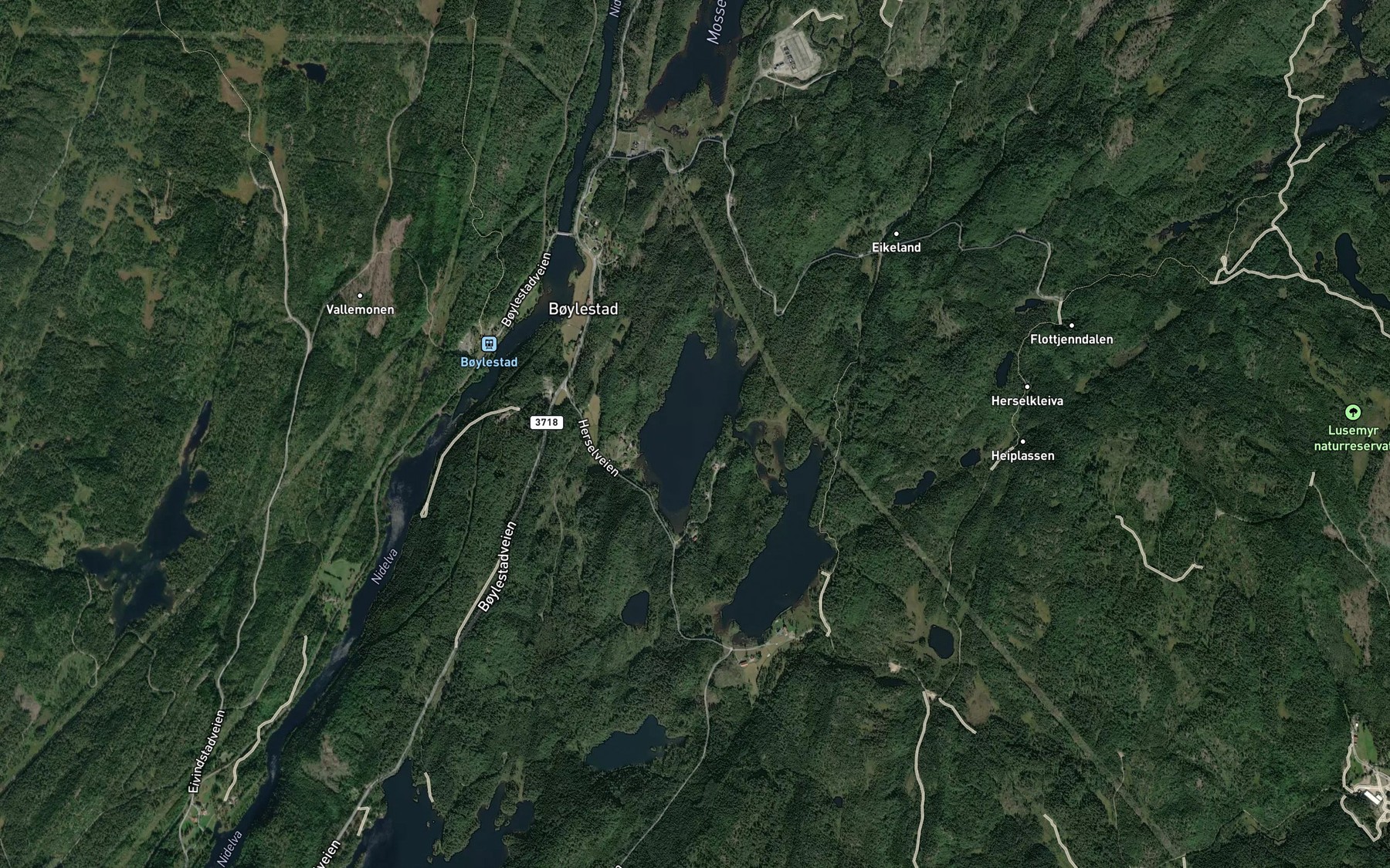 Satellite map of the Boylestadvatnet