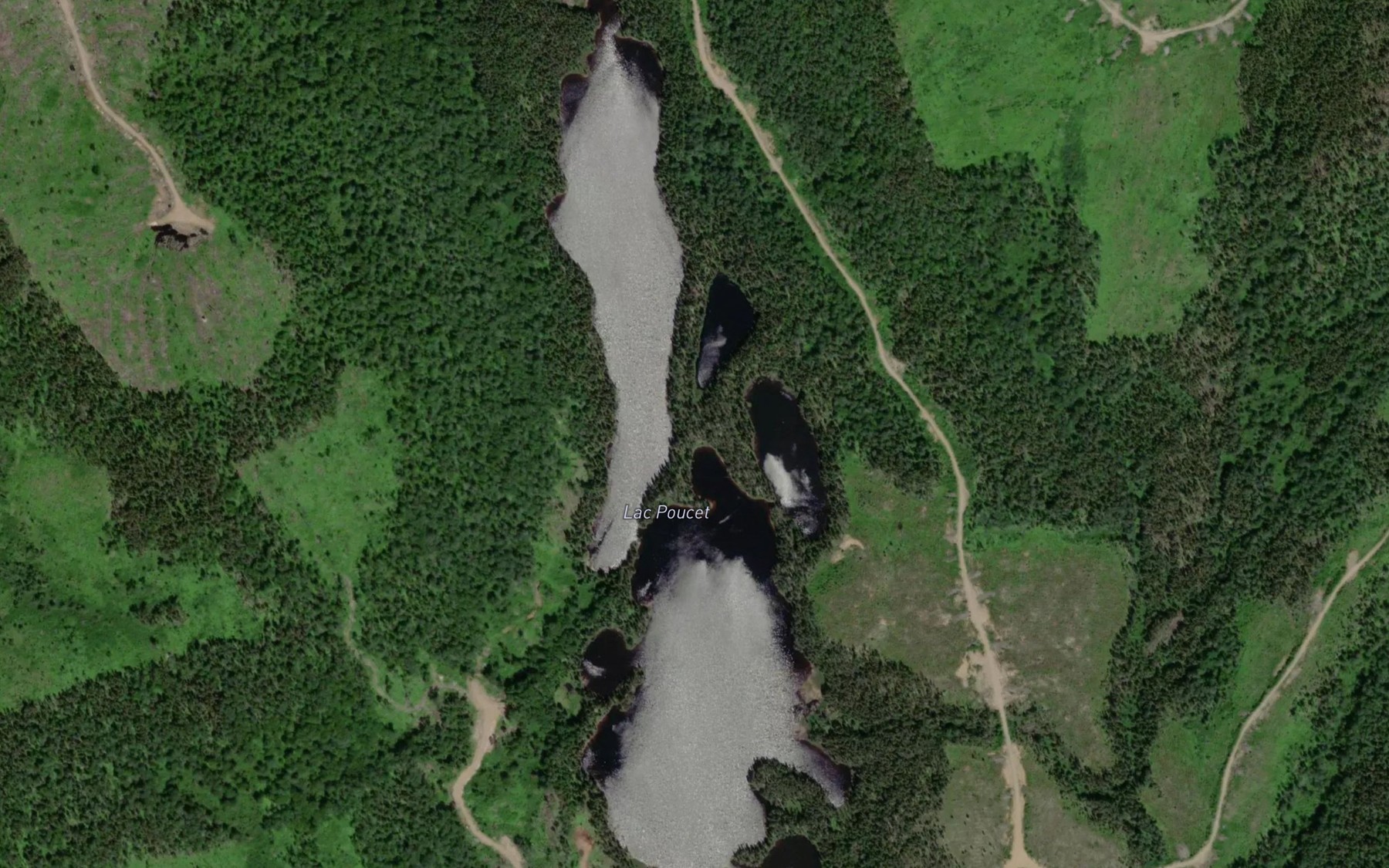 Satellite map of the Lac Poucet