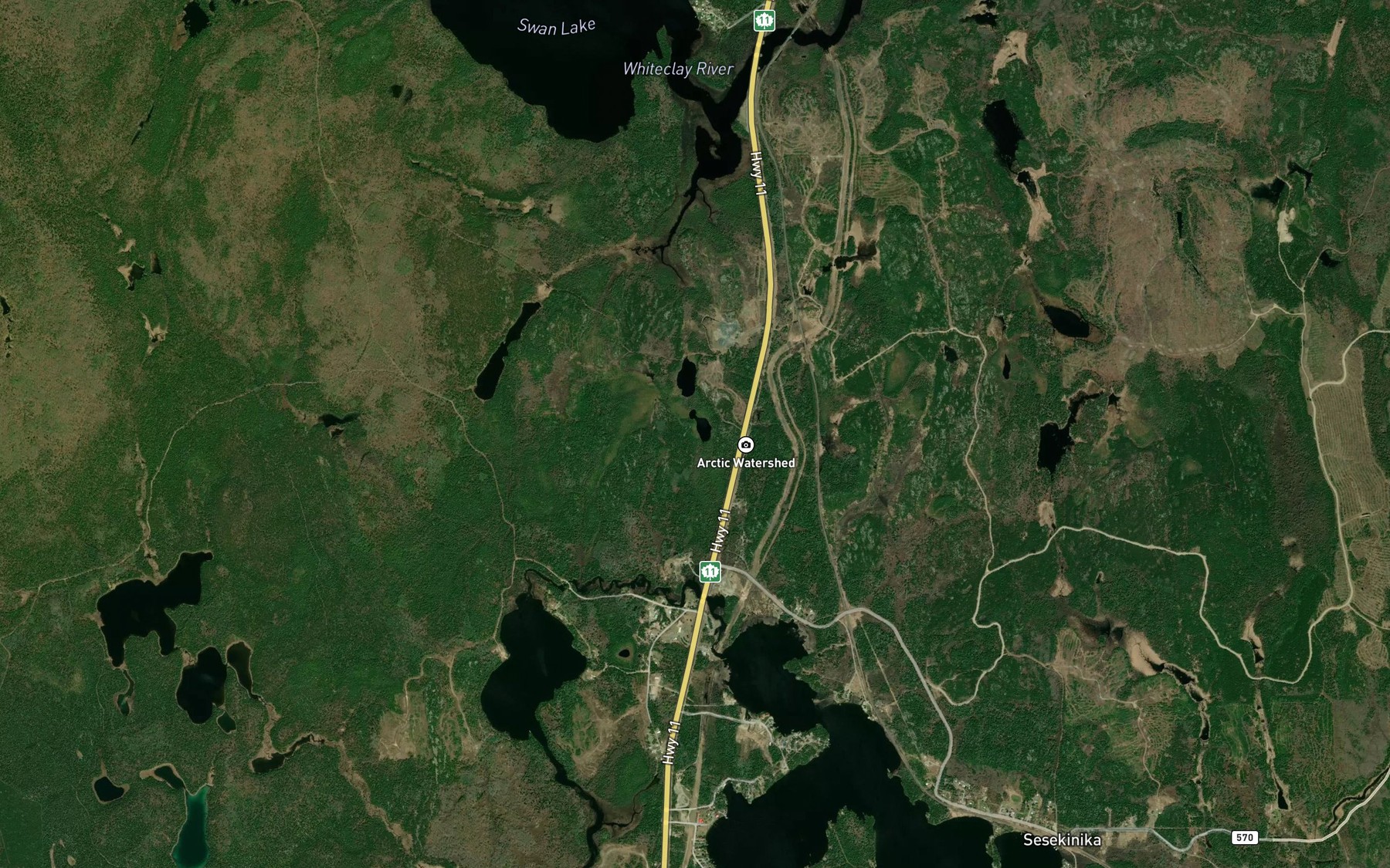 Satellite map of the Rodden Lake