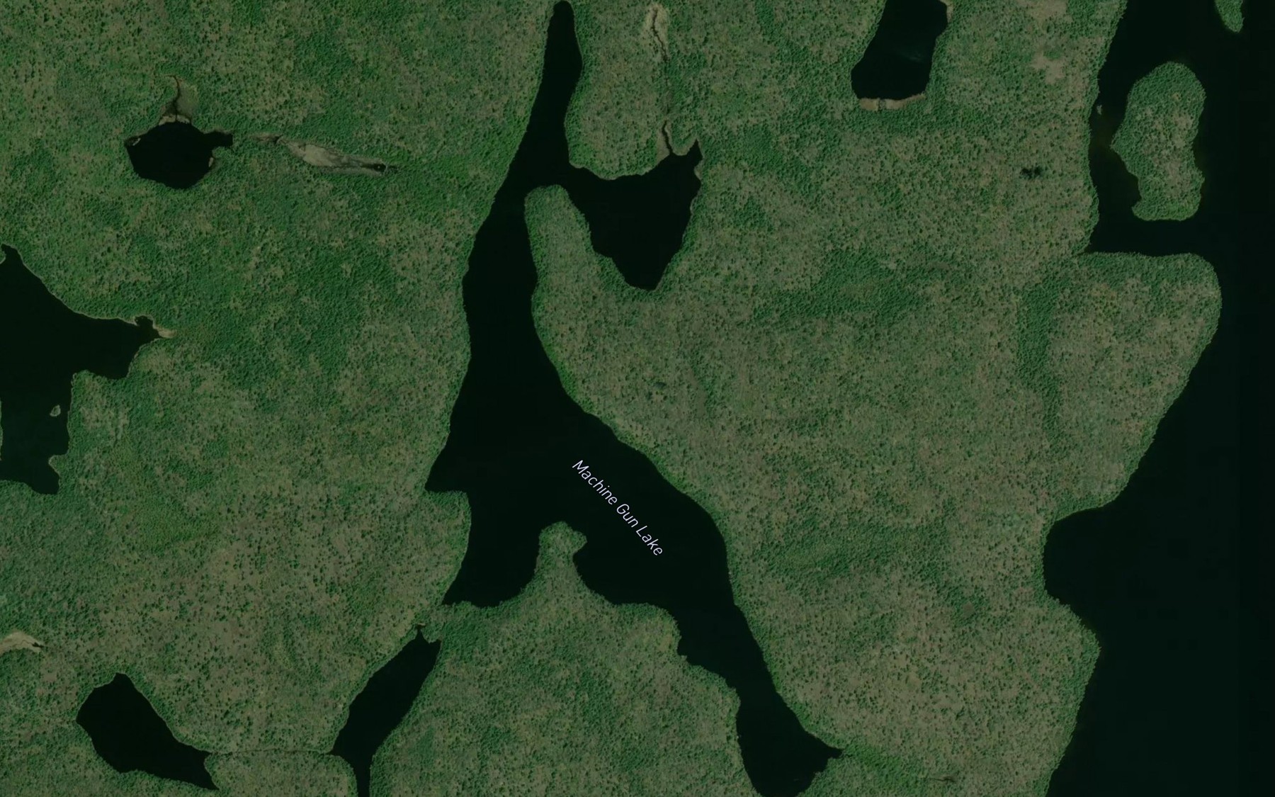 Satellite map of the Machine Gun Lake