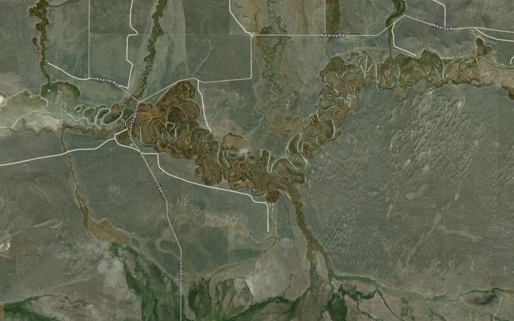 Satellite map of the Long Creek