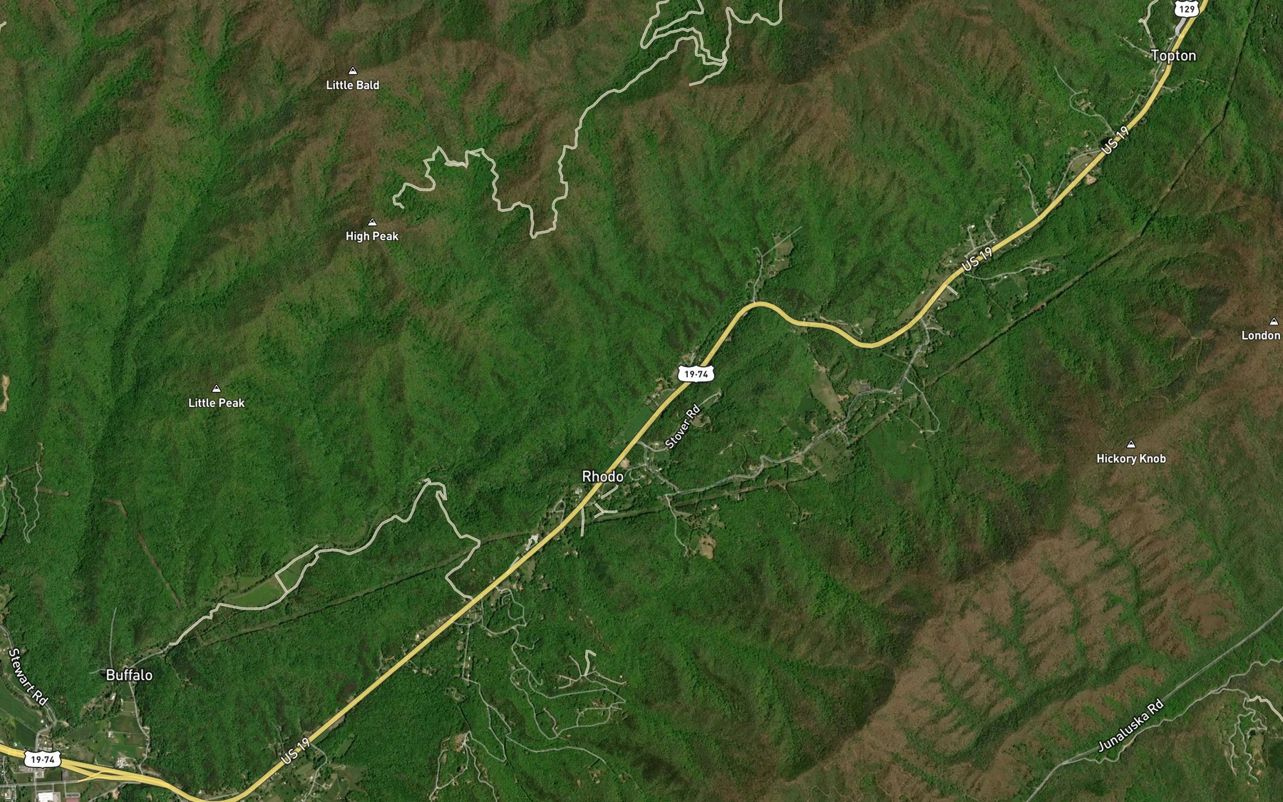 Satellite map of the Mill Branch