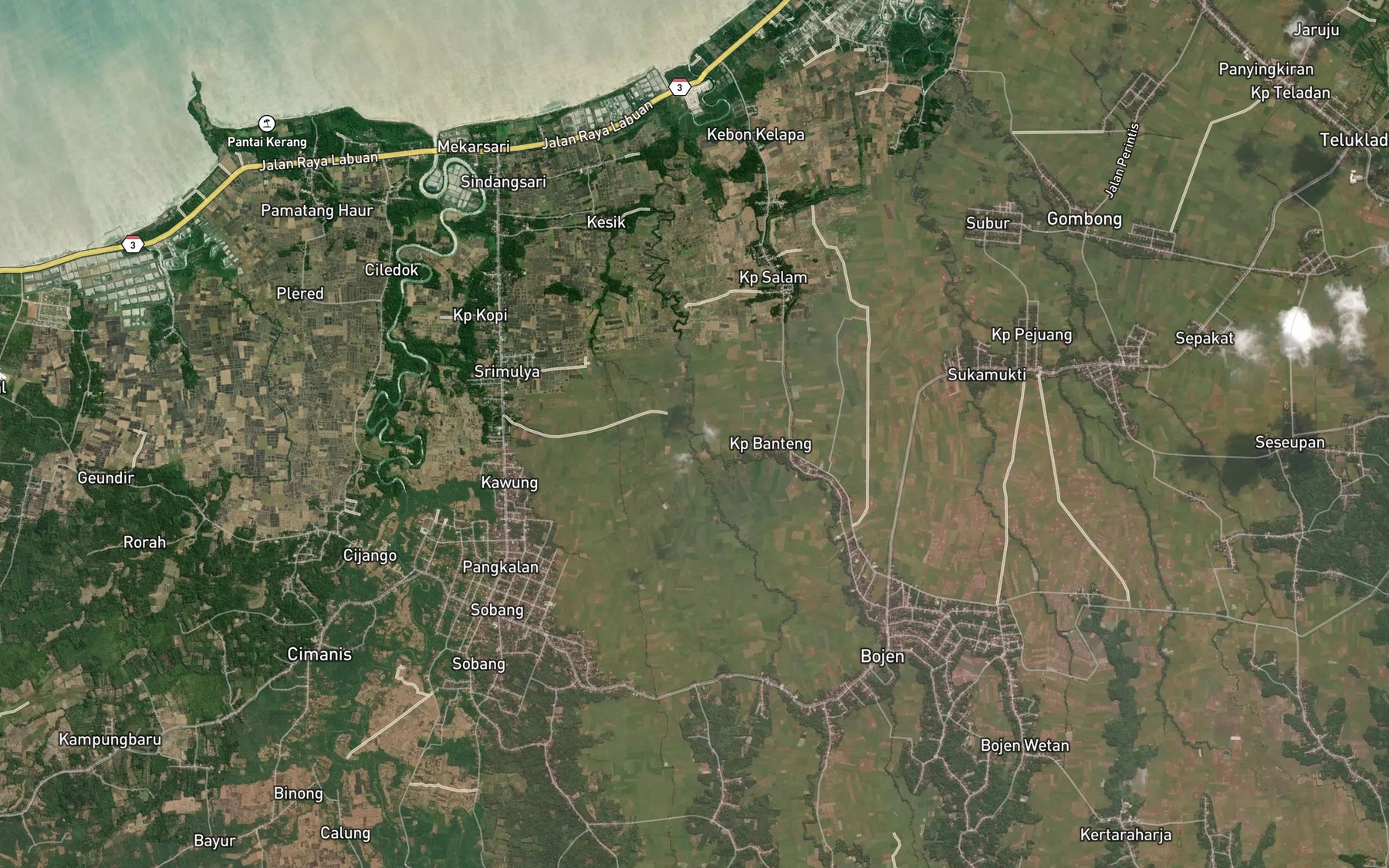 Satellite map of the Ci Kada
