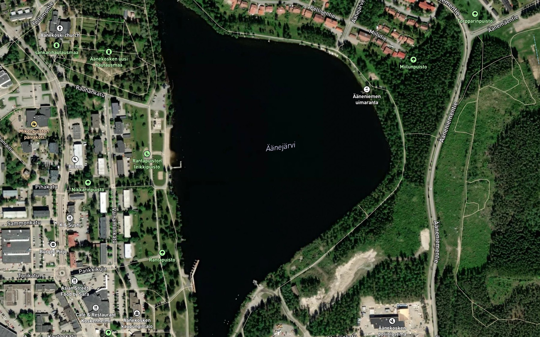 Satellite map of the Aanejarvi