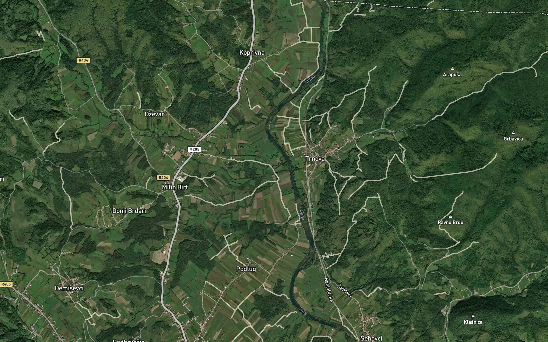 Satellite map of the Majdanusa