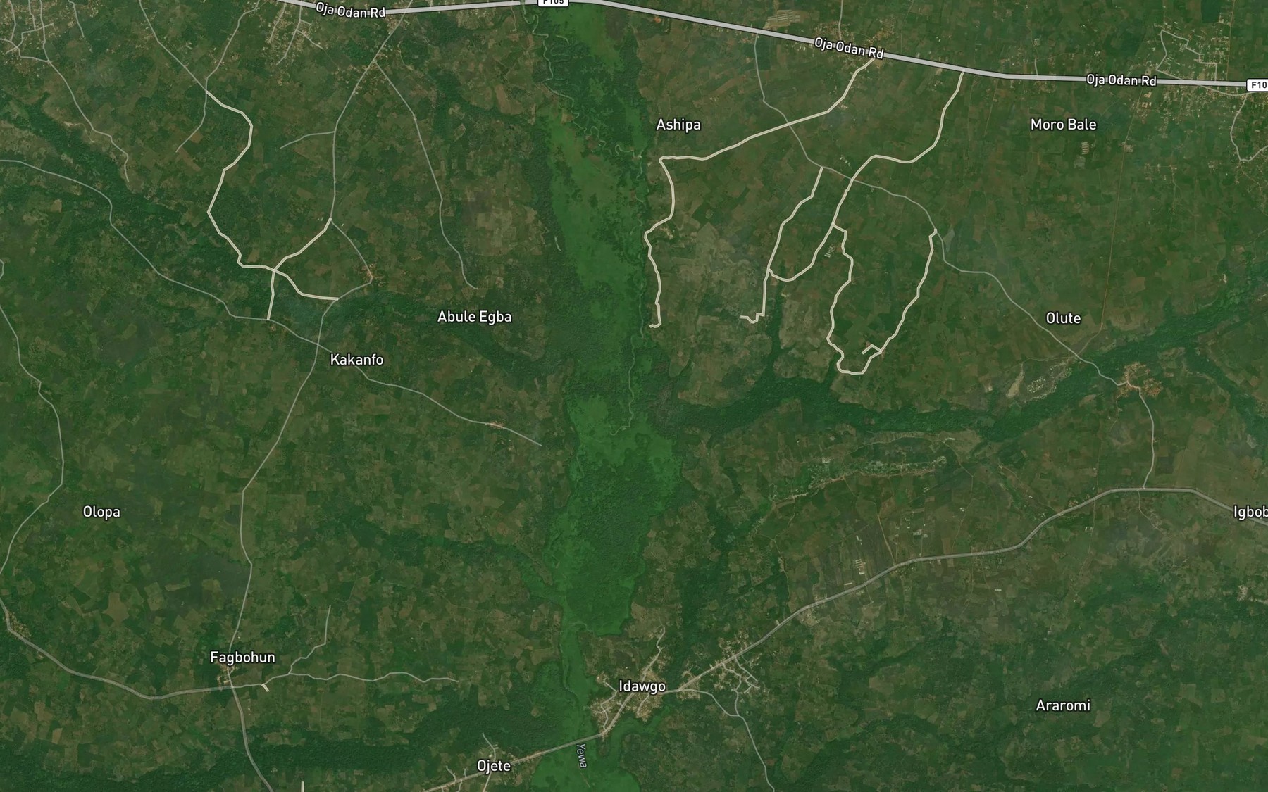 Satellite map of the River Ikori