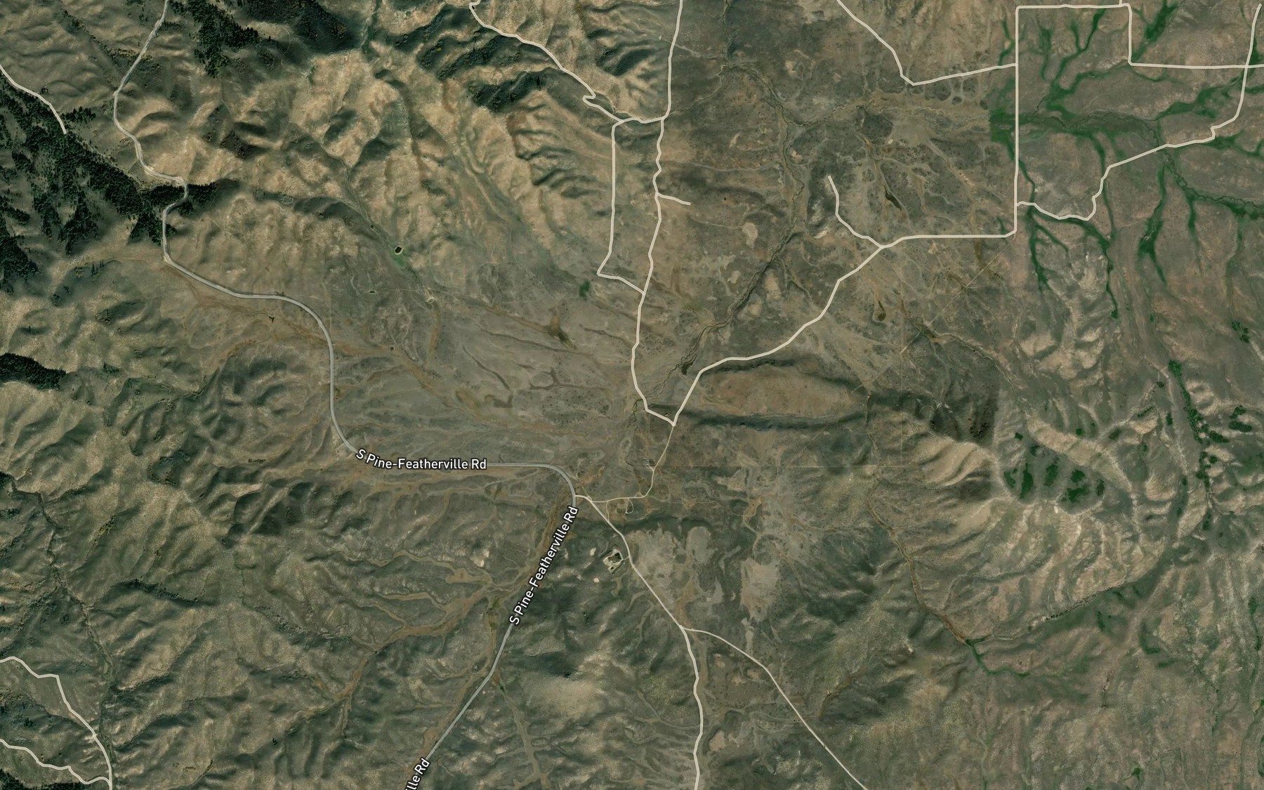 Satellite map of the Biswell Creek