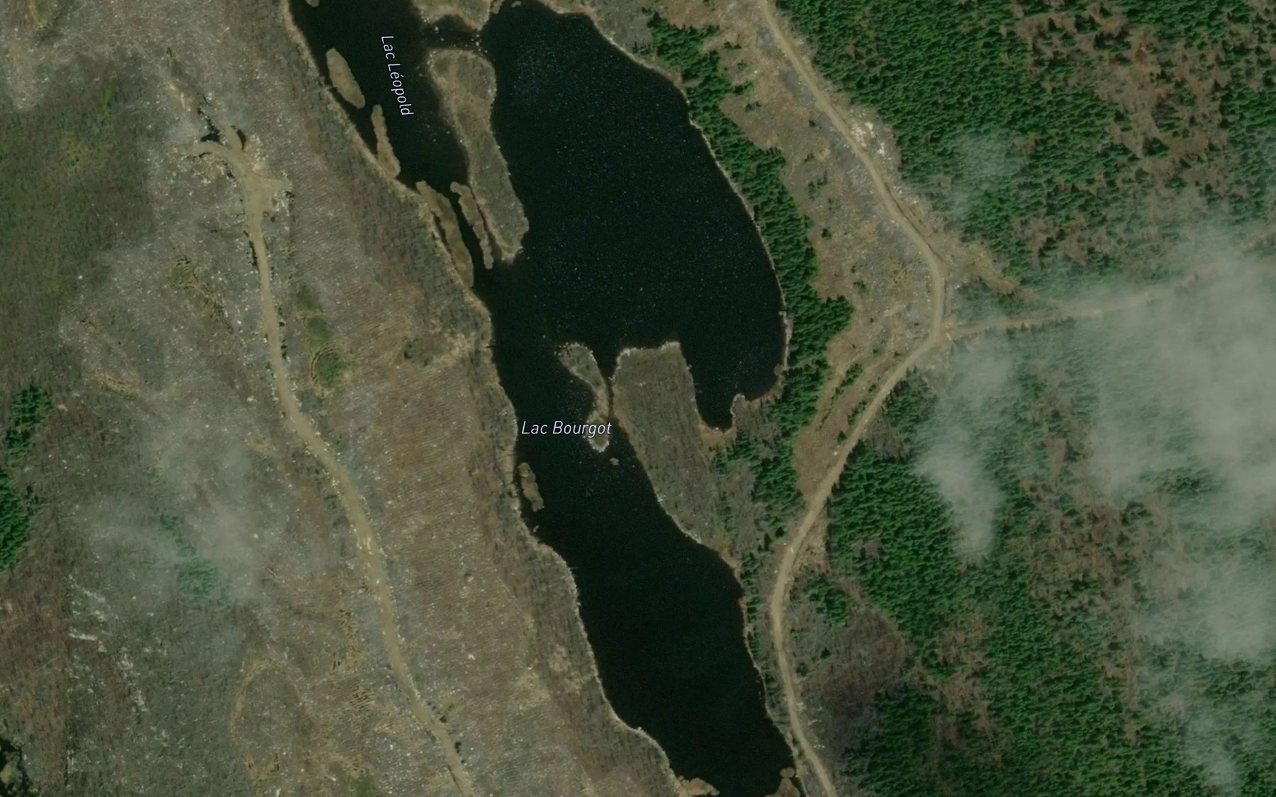 Satellite map of the Lac Bourgot
