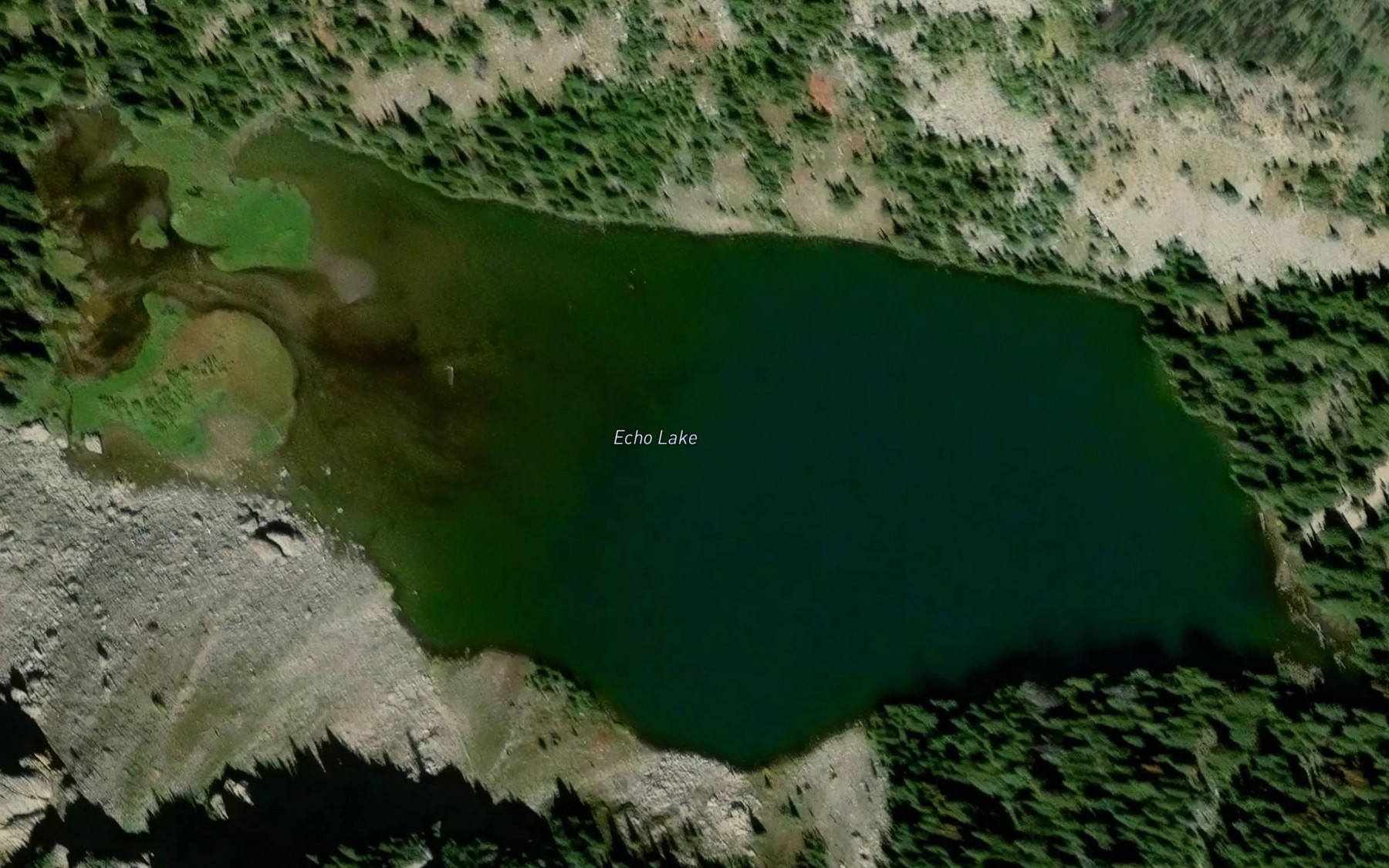 Satellite map of the Echo Lake