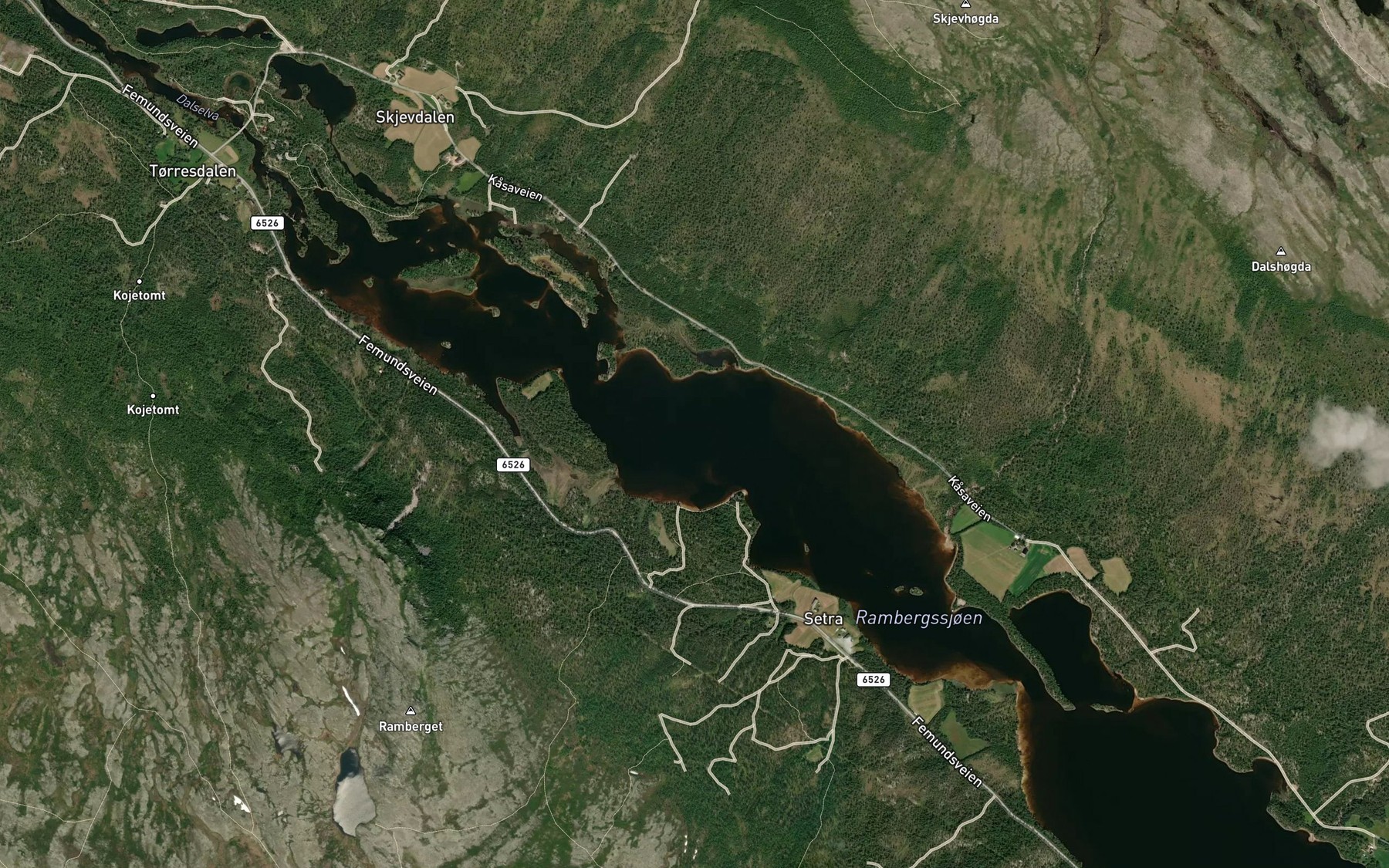 Satellite map of the Gunnarshaugfjorden