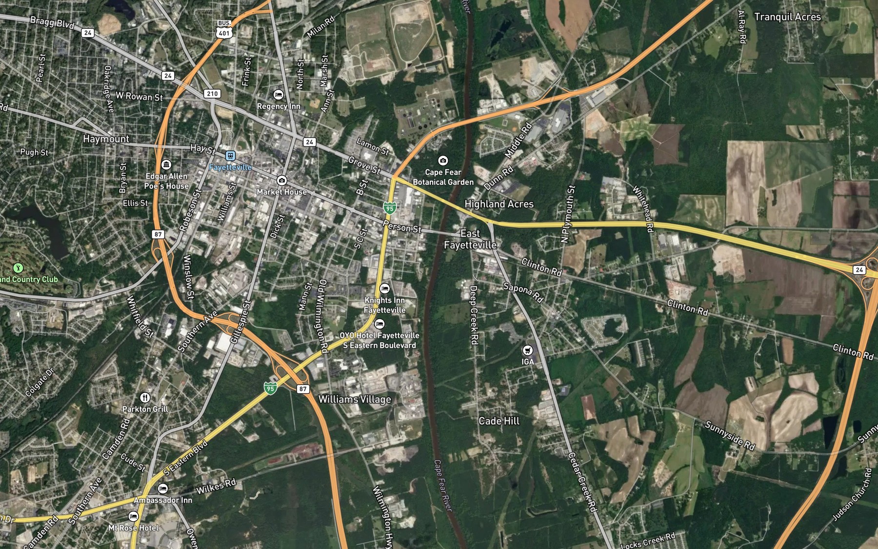 Satellite map of the Locks Creek