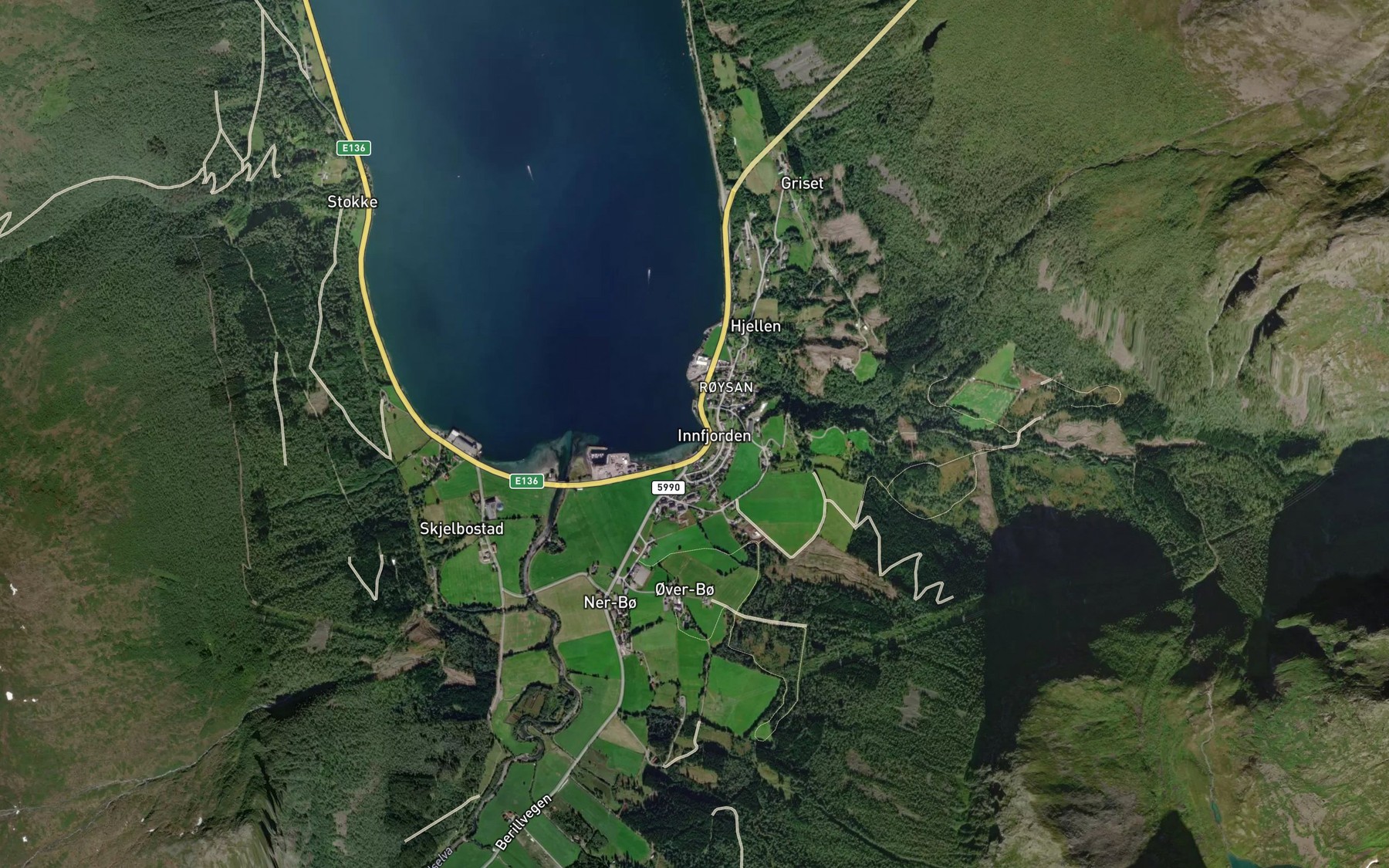 Satellite map of the Vikebogen
