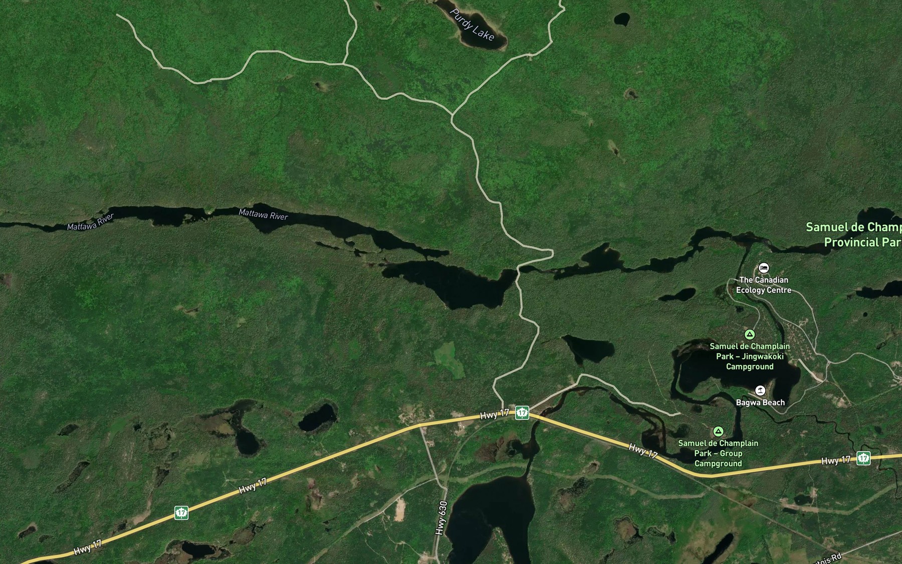 Satellite map of the Bouillon Lake
