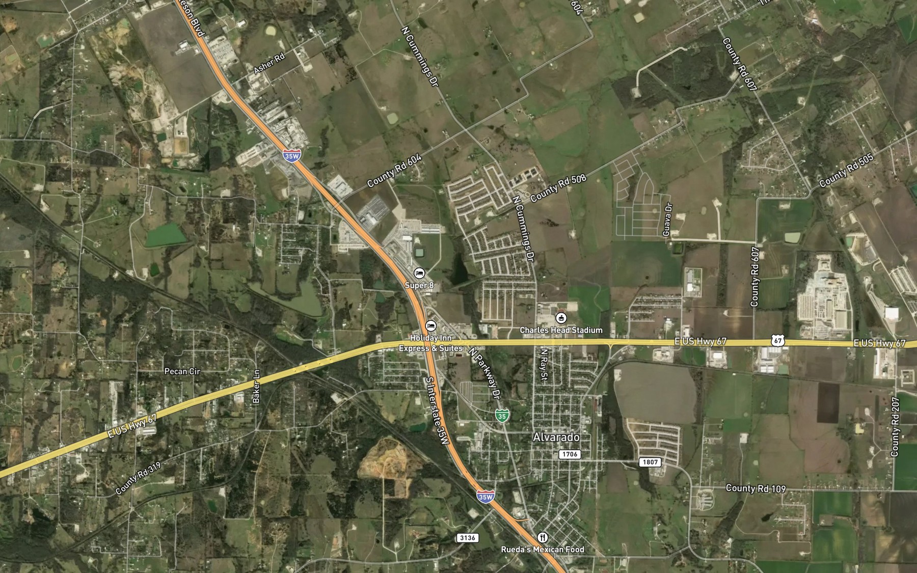 Satellite map of the Soil Conservation Service Site 32 Reservoir