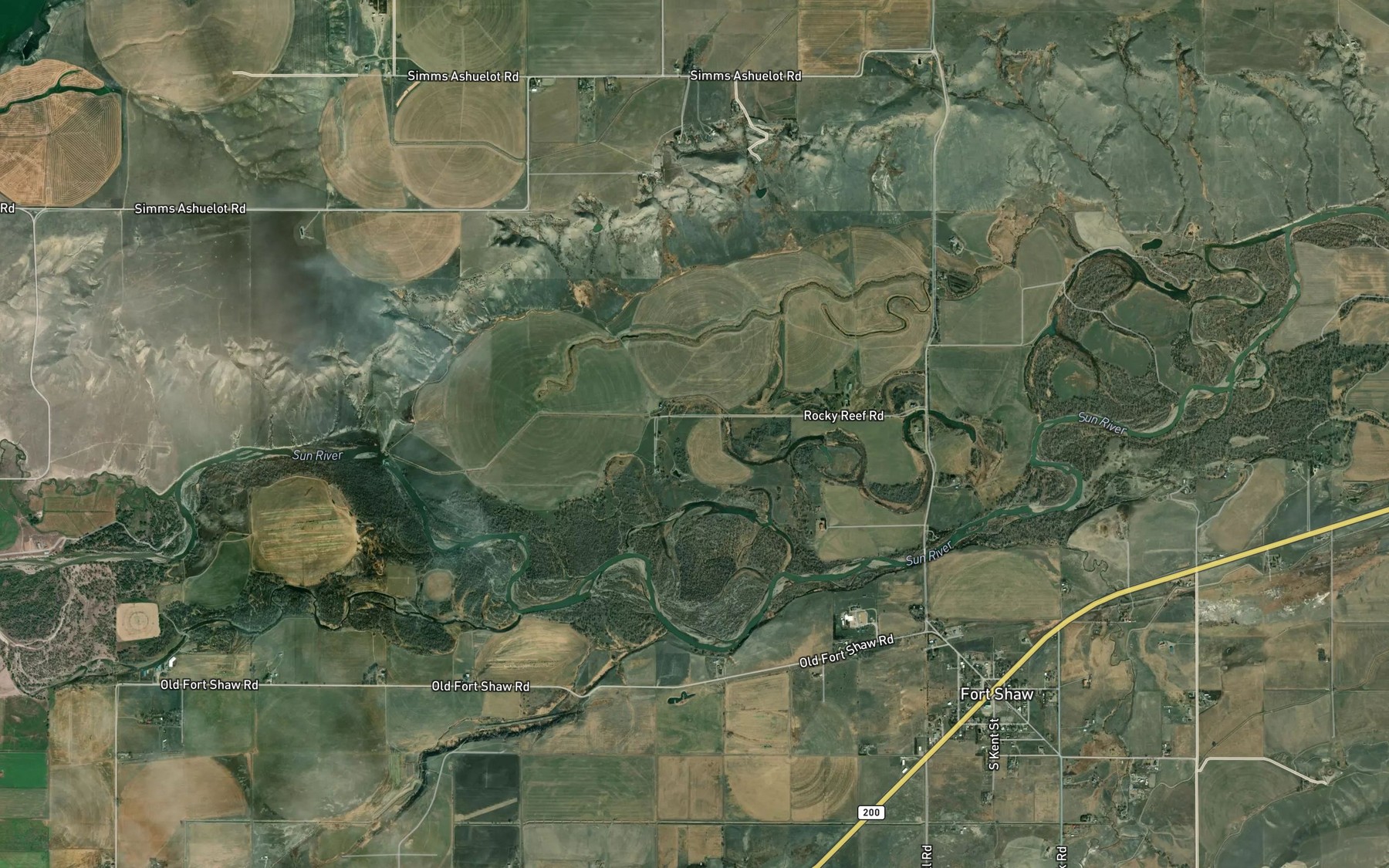 Satellite map of the Rocky Reef Canal