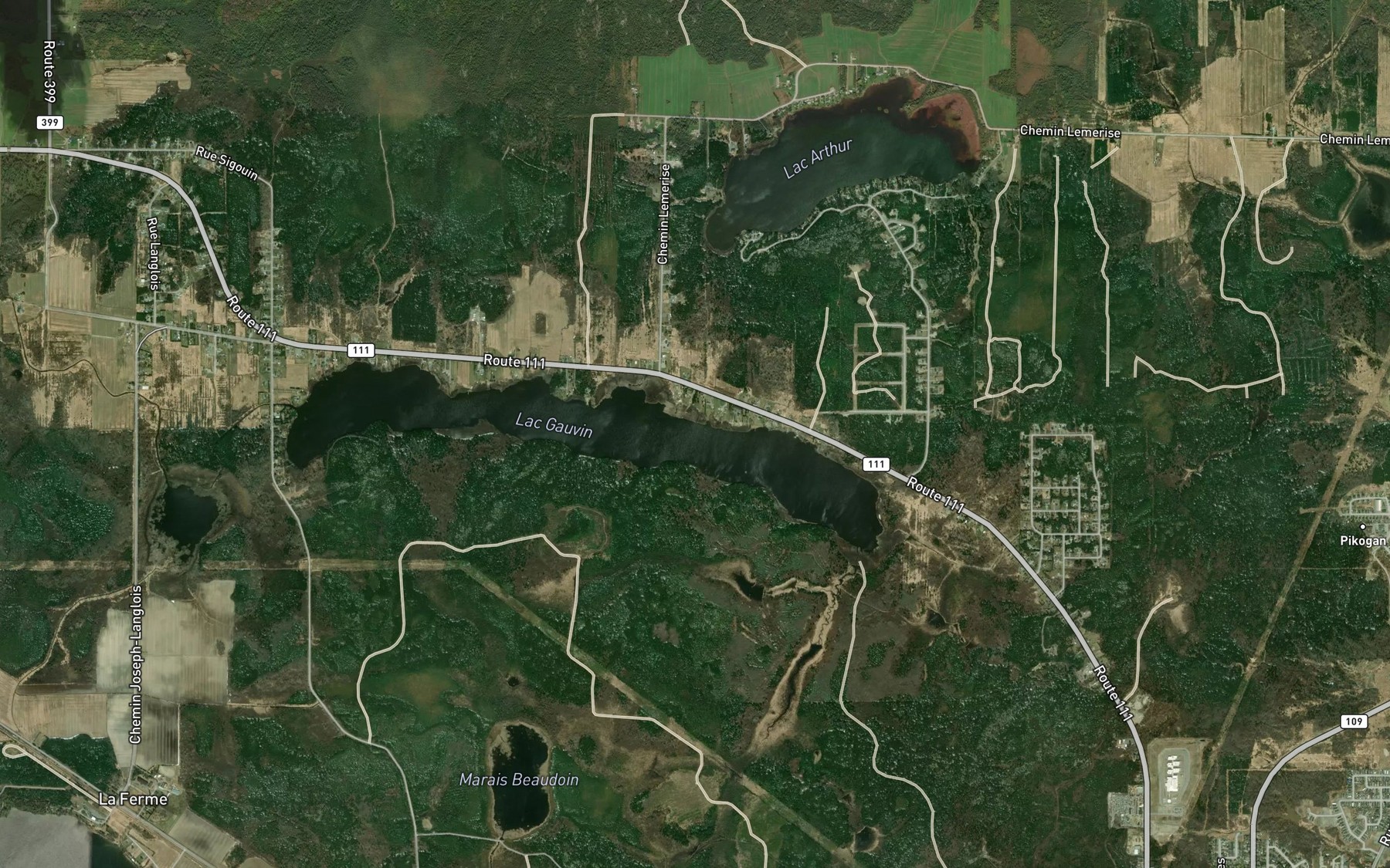 Satellite map of the Ruisseau Boucher