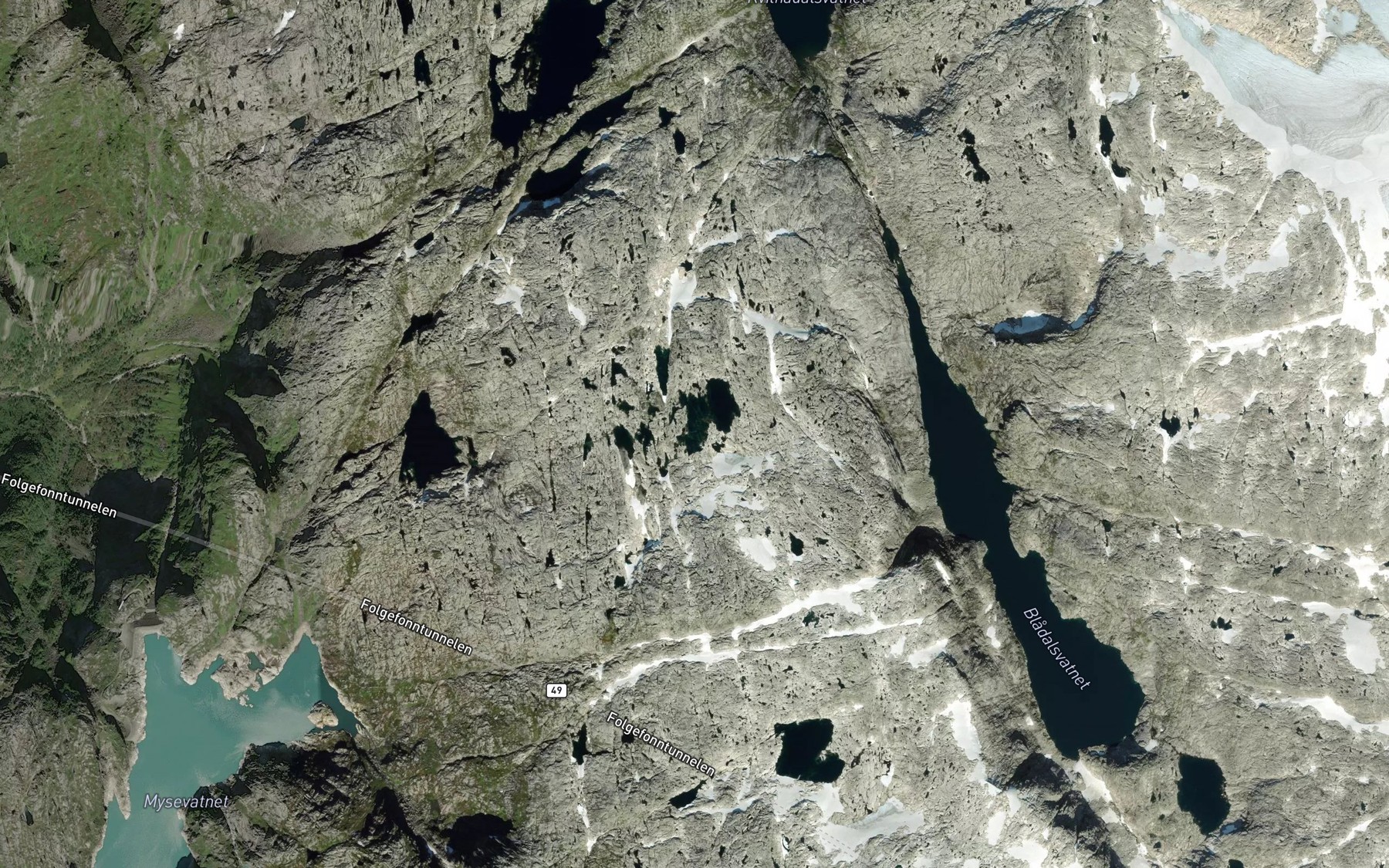 Satellite map of the Floetjornane