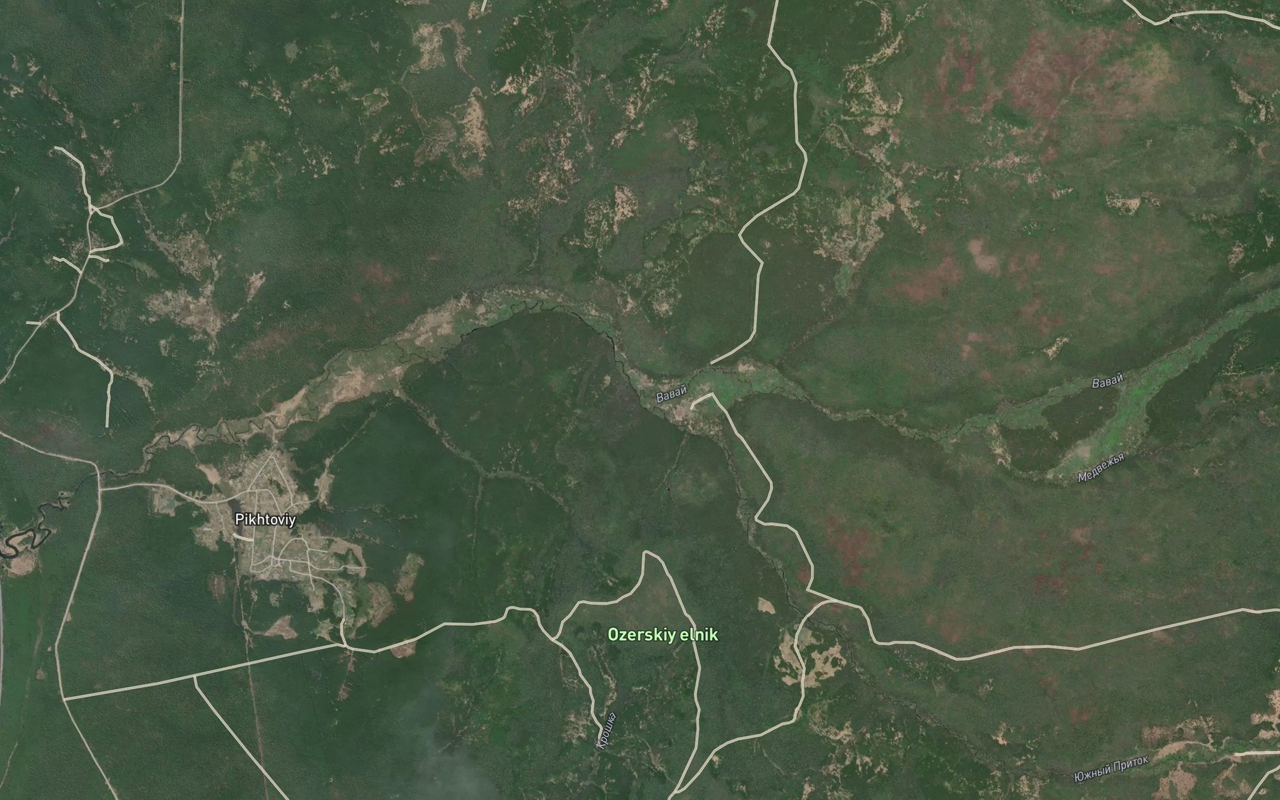 Satellite map of the Yuzhnyy Pritok