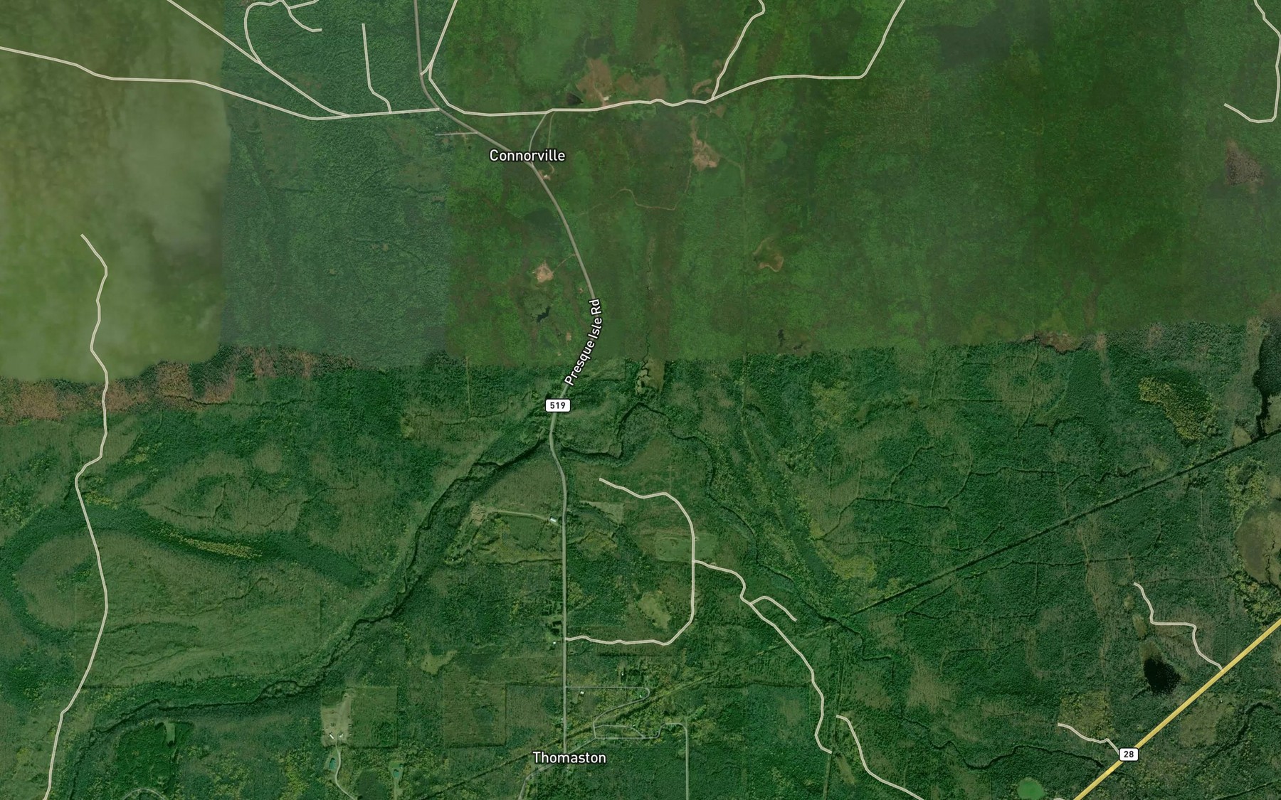 Satellite map of the Connor Creek