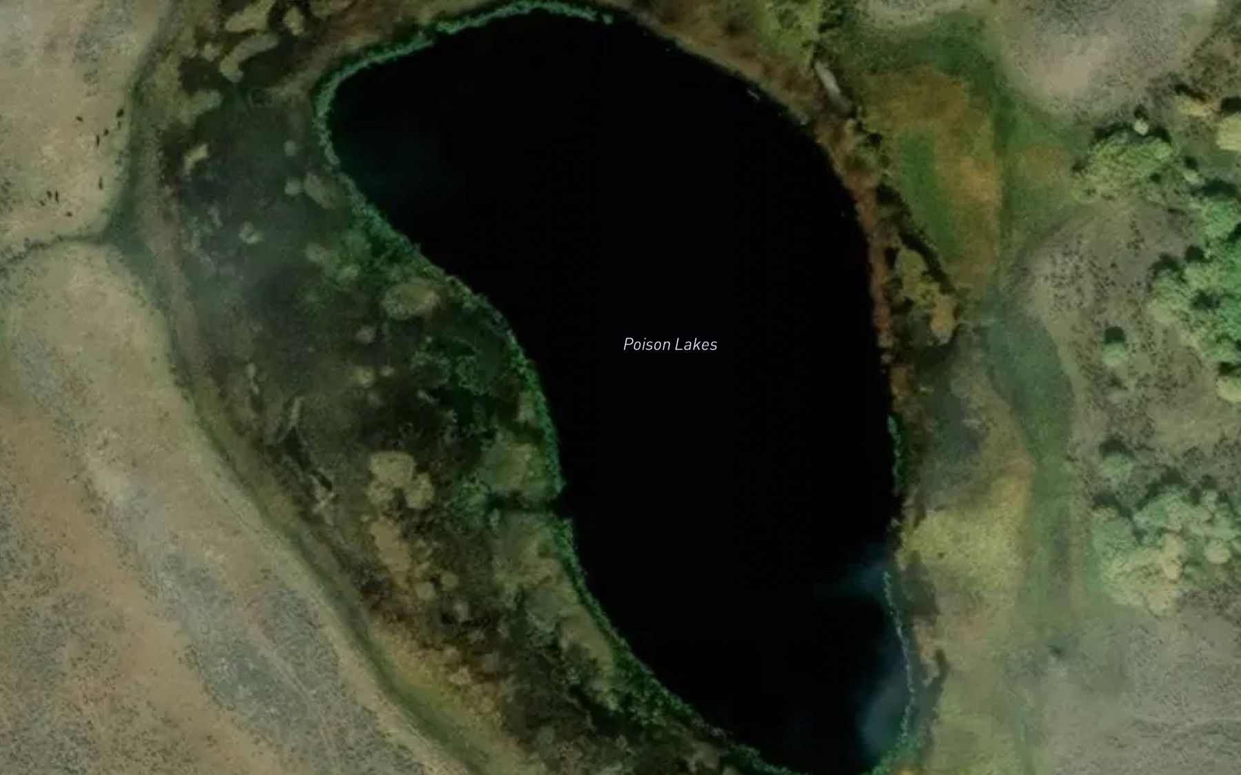 Satellite map of the Poison Lakes
