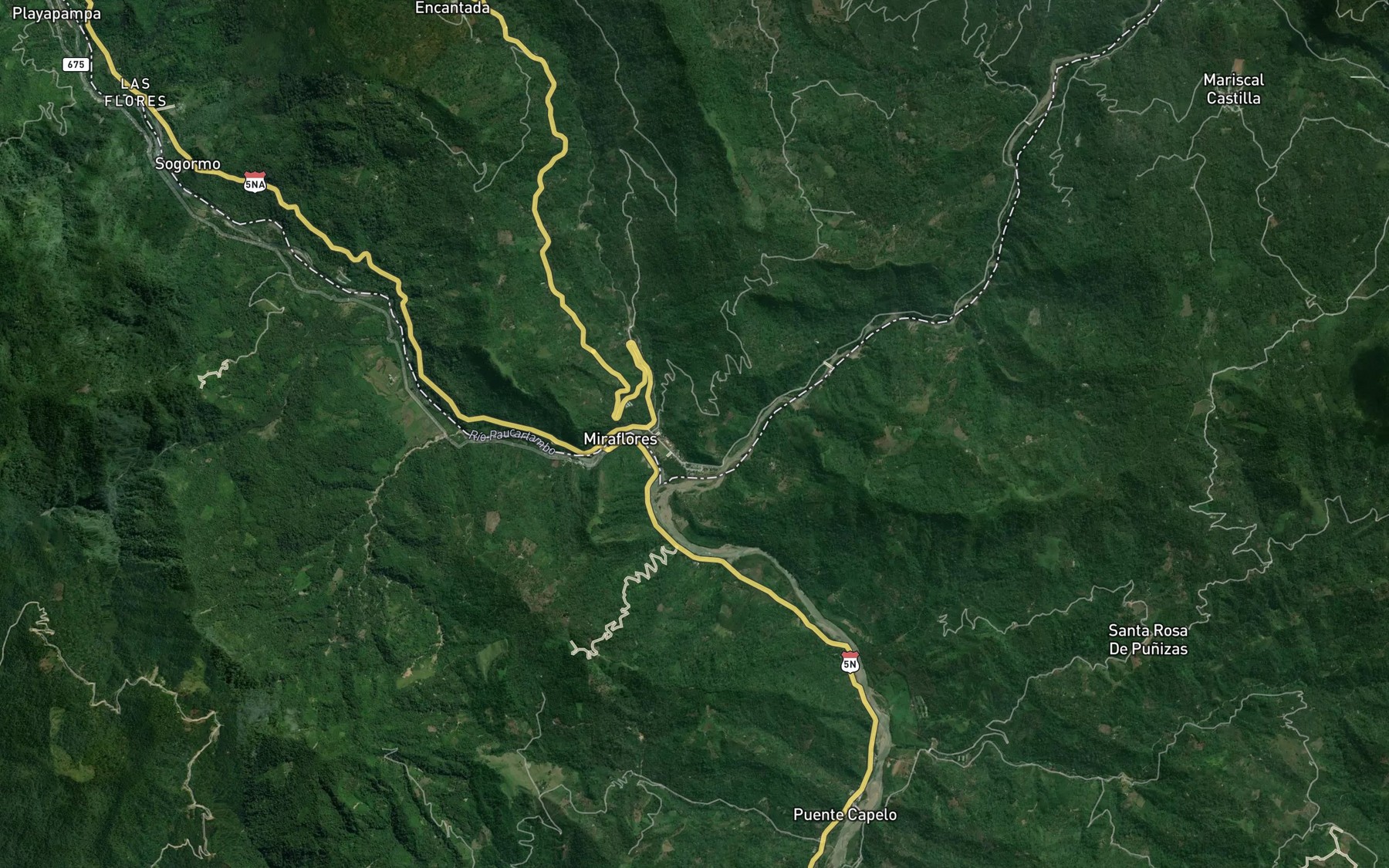 Satellite map of the Rio Entas