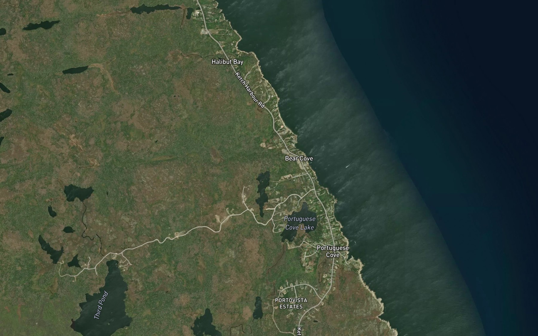 Satellite map of the Deep Cove