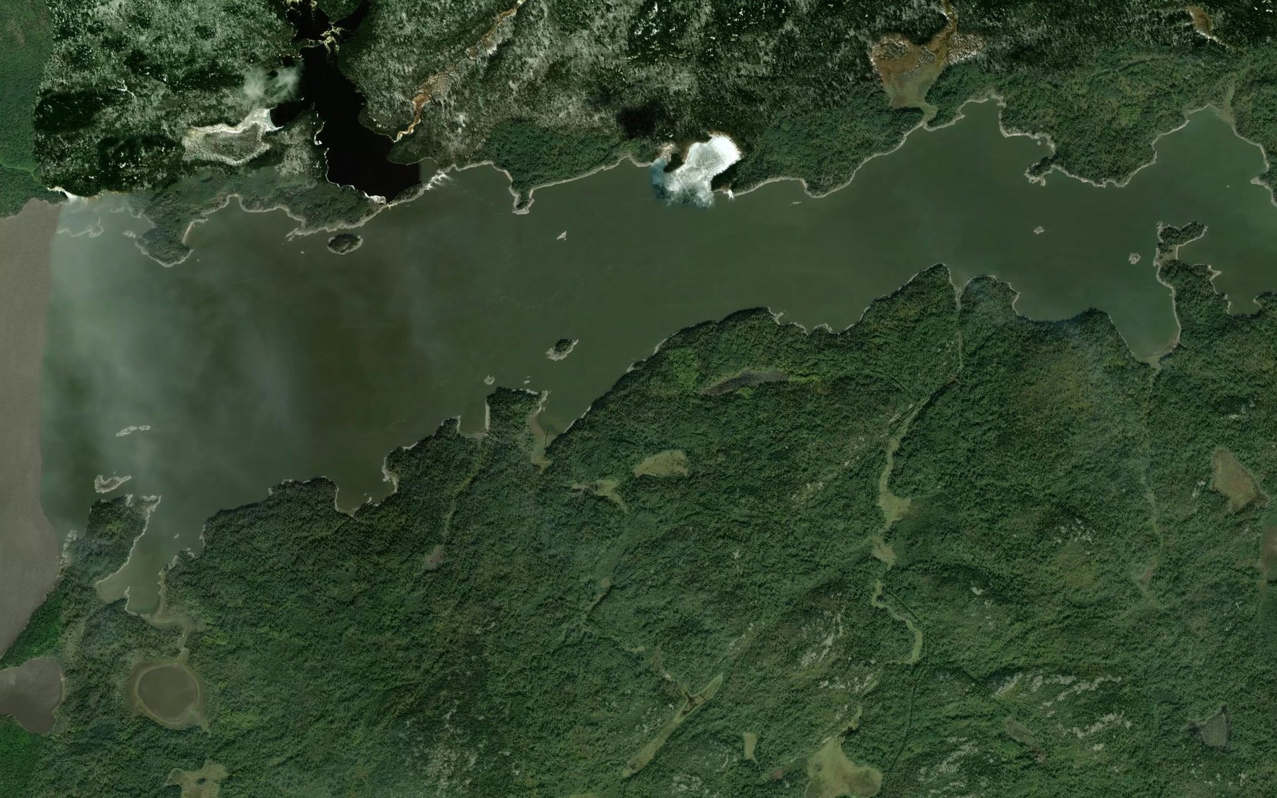 Satellite map of the Oak Lake