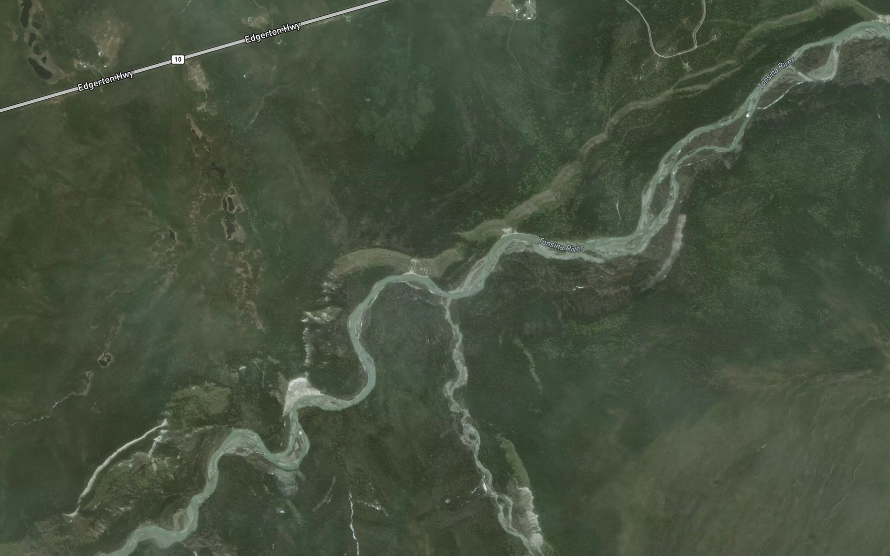 Satellite map of the Dust Creek