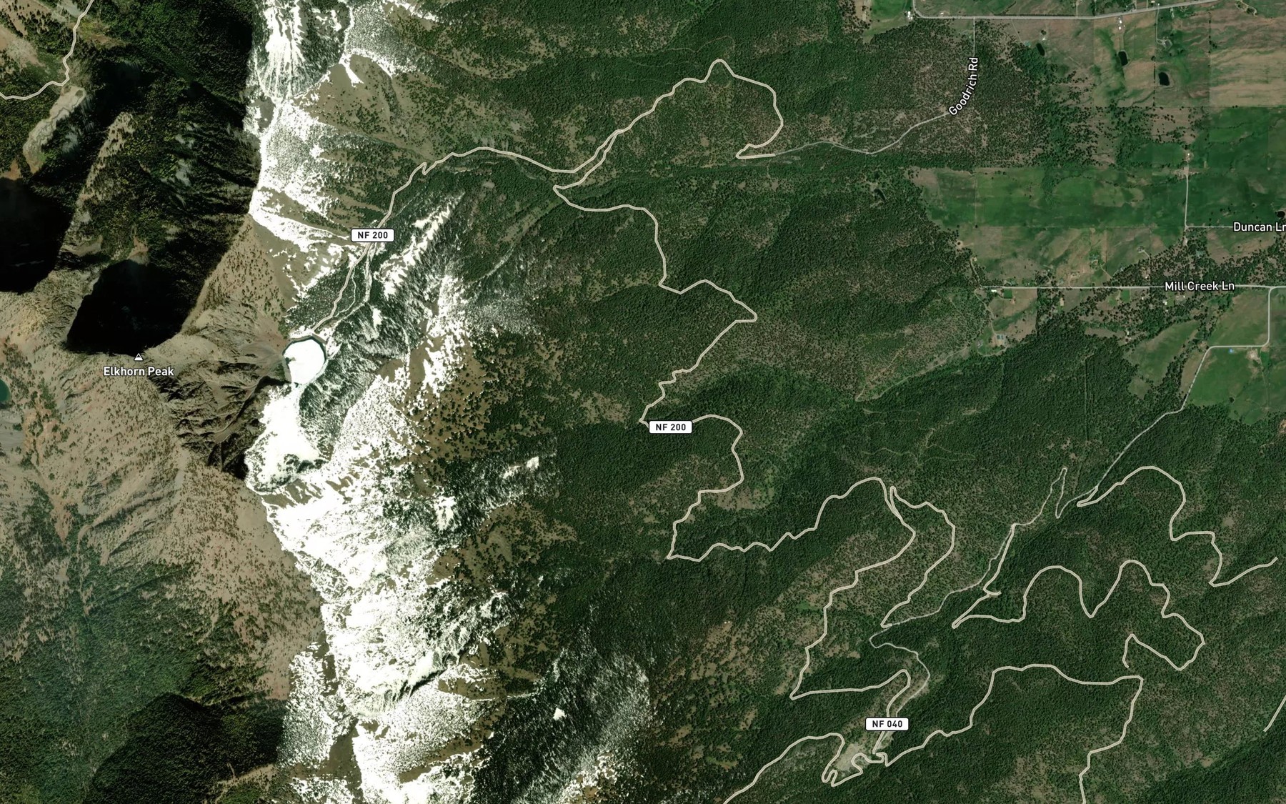 Satellite map of the Coyote Spring