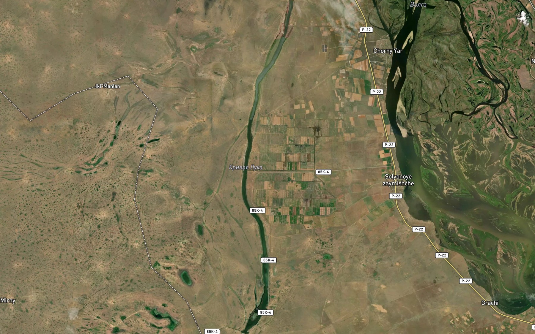 Satellite map of the Vodokhranilishche Krivaya Luka