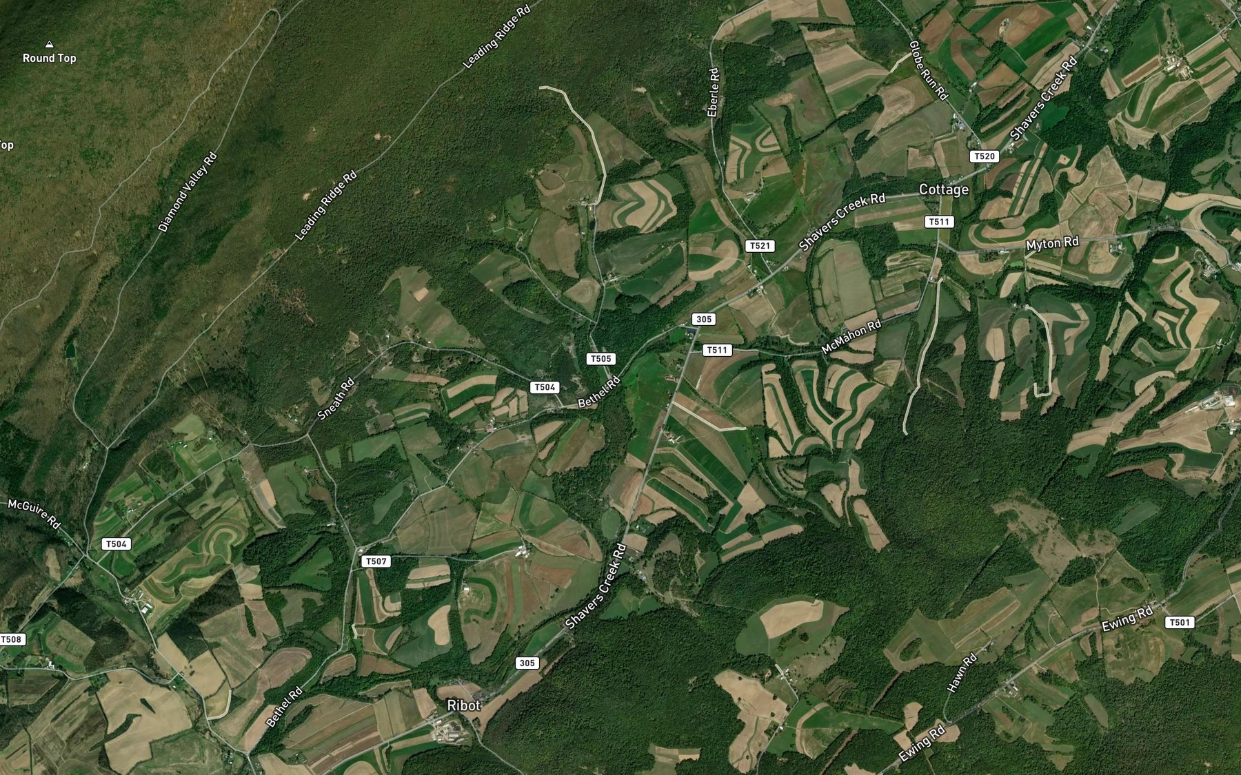 Satellite map of the Lightner Run