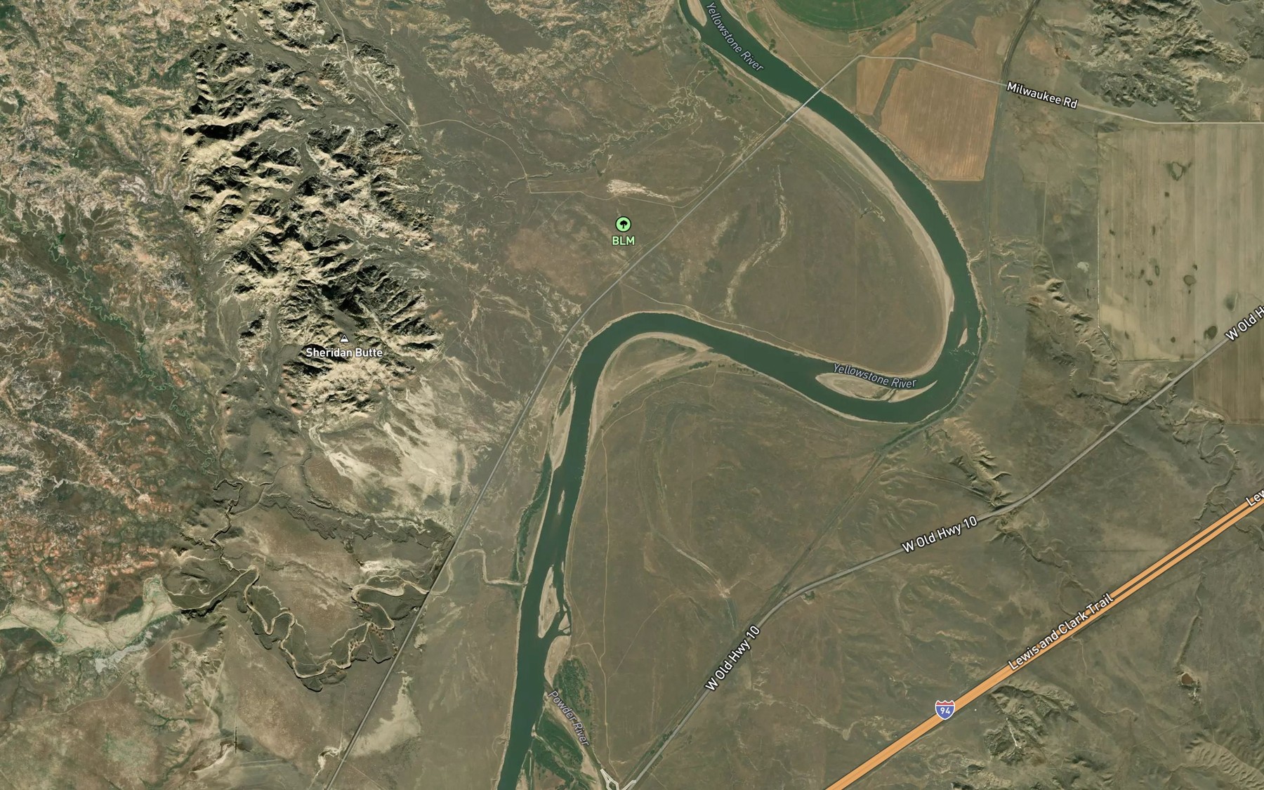 Satellite map of the Coal Mine Creek