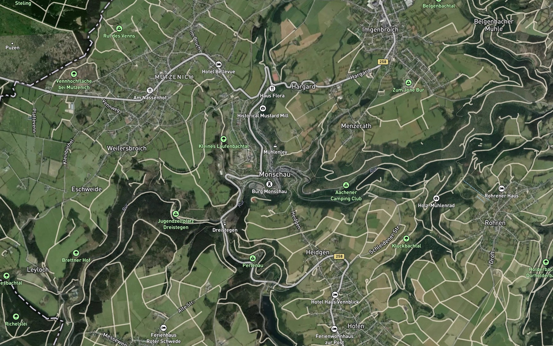 Satellite map of the Laufen-Bach