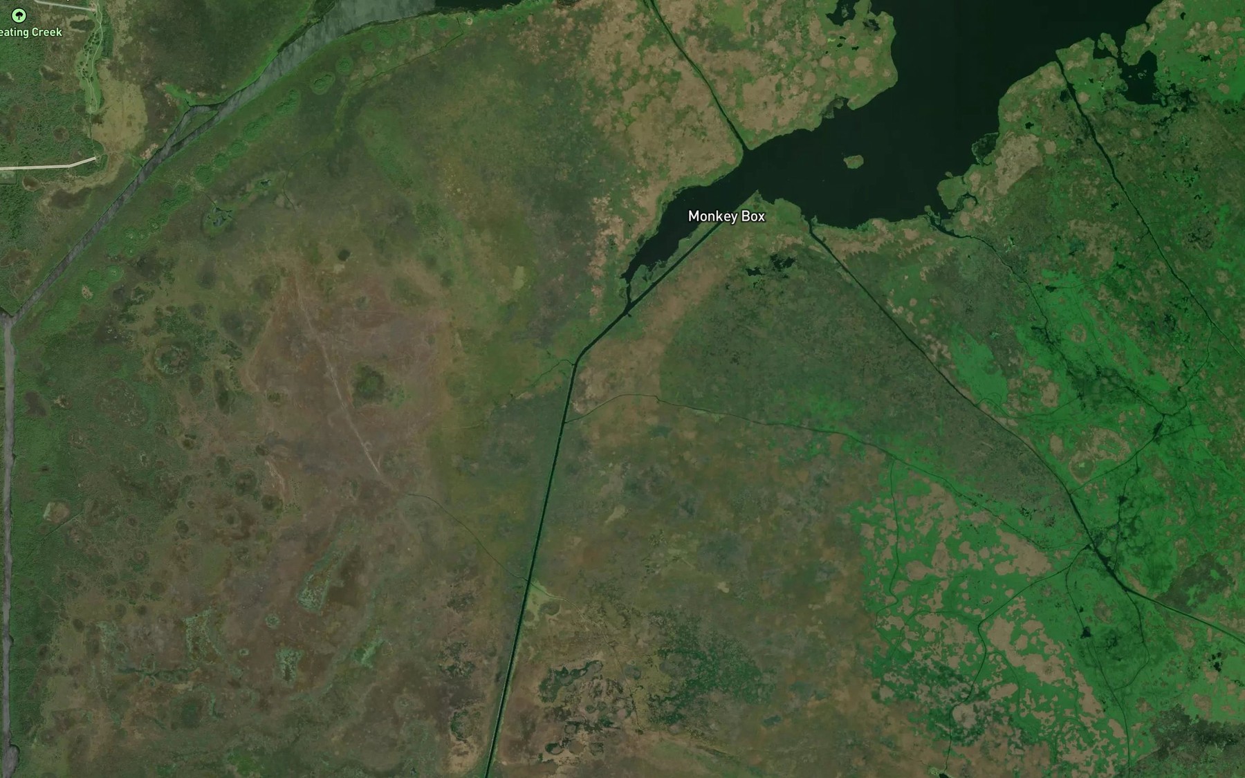 Satellite map of the Dynamite Pass
