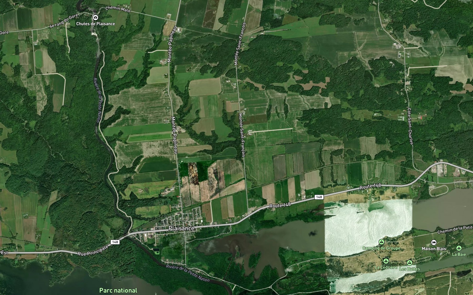 Satellite map of the Cours d'eau Desrochers