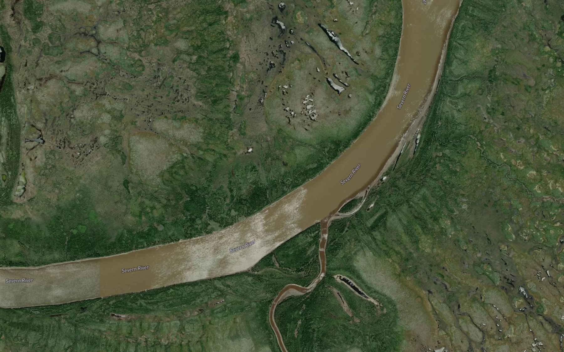Satellite map of the Rocksand River