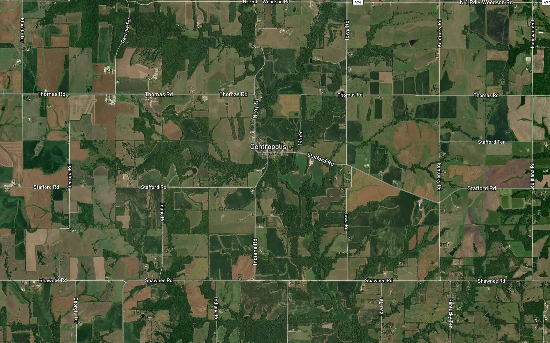 Satellite map of the Cole Creek