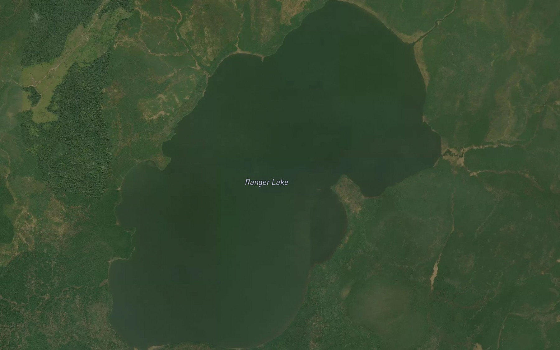 Satellite map of the Ranger Lake